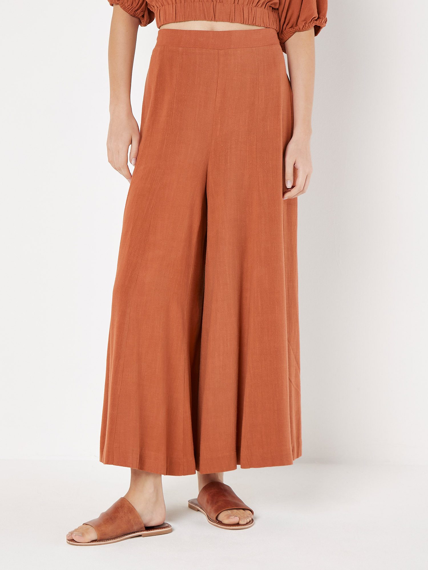 Apricot Palazzohose Linen Mix Palazzo Trousers, günstig online kaufen