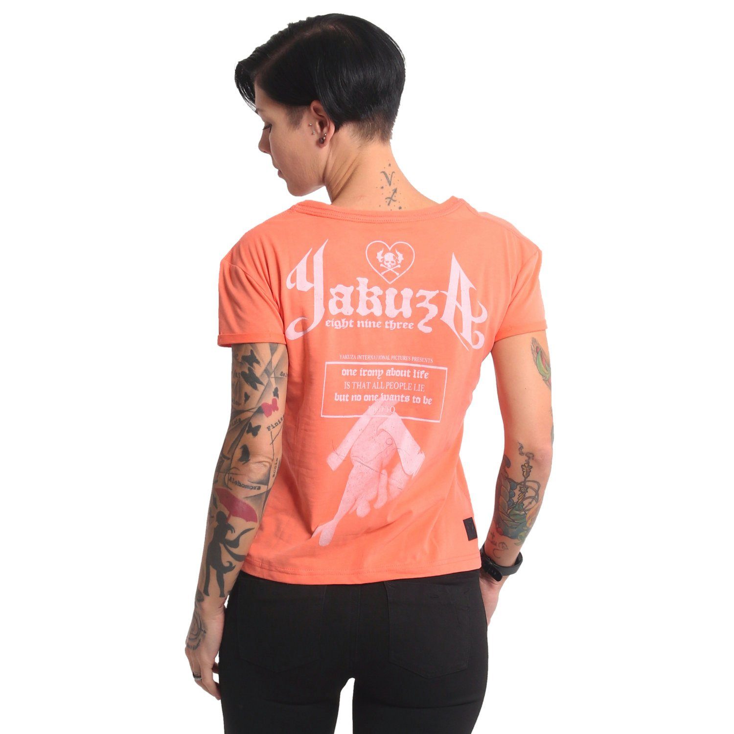 YAKUZA Oversize-Shirt Double Cross living coral | T-Shirts