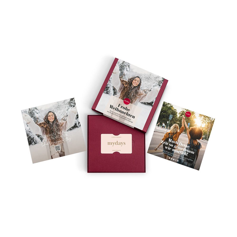 mydays Erlebnisgutschein Geschenkbox Zu Weihnachten, Der Erlebnismix zum Fest der Liebe, der keine Wuensche offen laesst