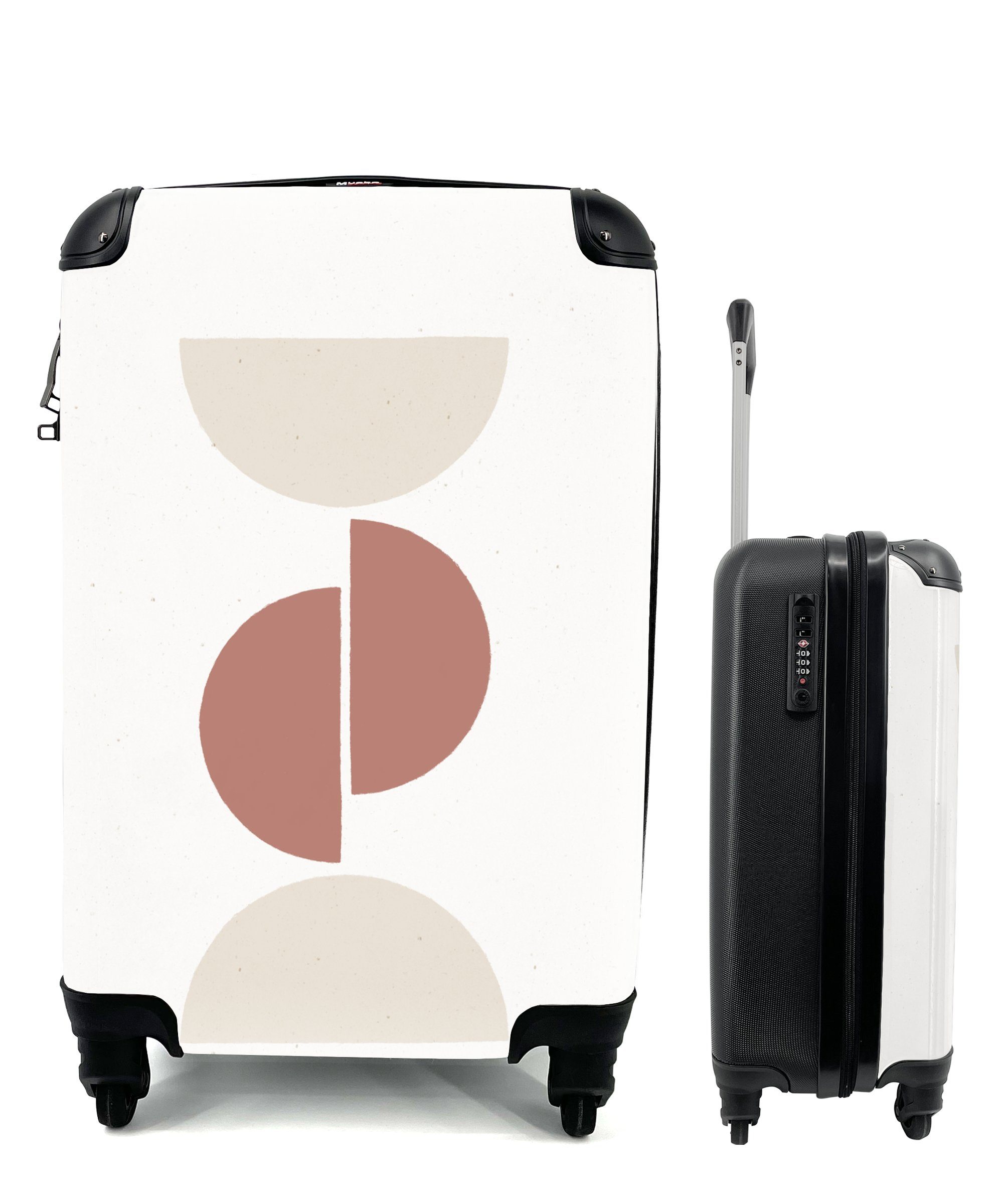 Reisetasche mit 4 Pastell Rollen, MuchoWow Reisekoffer Handgepäckkoffer Minimalismus Gestaltung, für Handgepäck rollen, Ferien, Trolley, - -