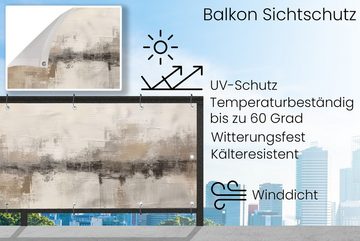 MuchoWow Balkonsichtschutz Moderne Kunst - Abstrakt - Beige (1-St) Balkon Sichtschutz, Windschutz, 200x90 cm