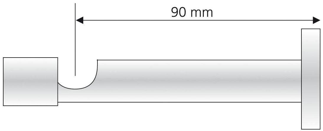 Träger, Liedeco, Gardinenstangen, (1-St), mit mm für edelstahlfarben Gardinenstangen Schraubkappe Ø 16