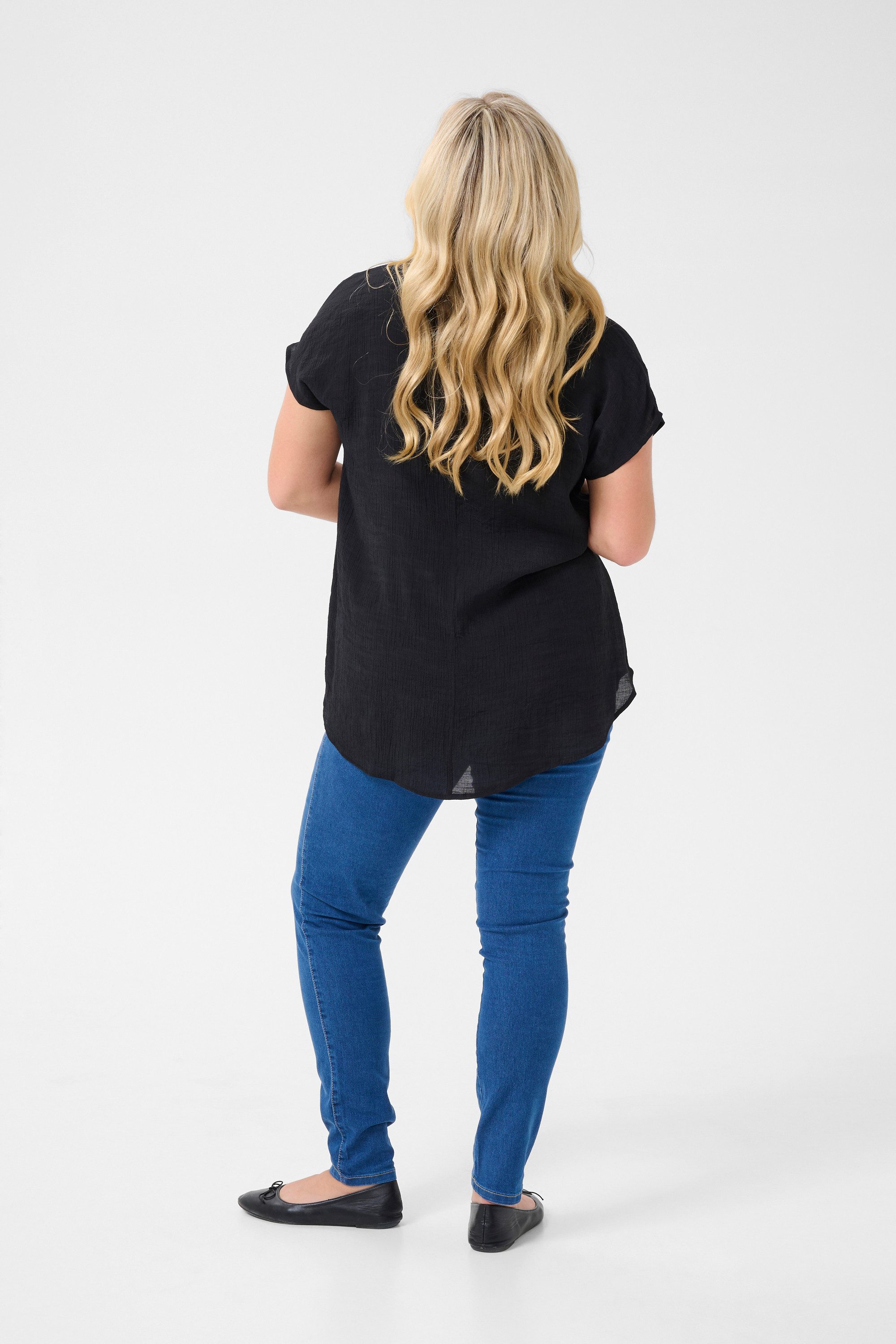 KAFFE Curve Kurzarmbluse Kurzarm-Bluse KCalia Große Größen günstig online kaufen