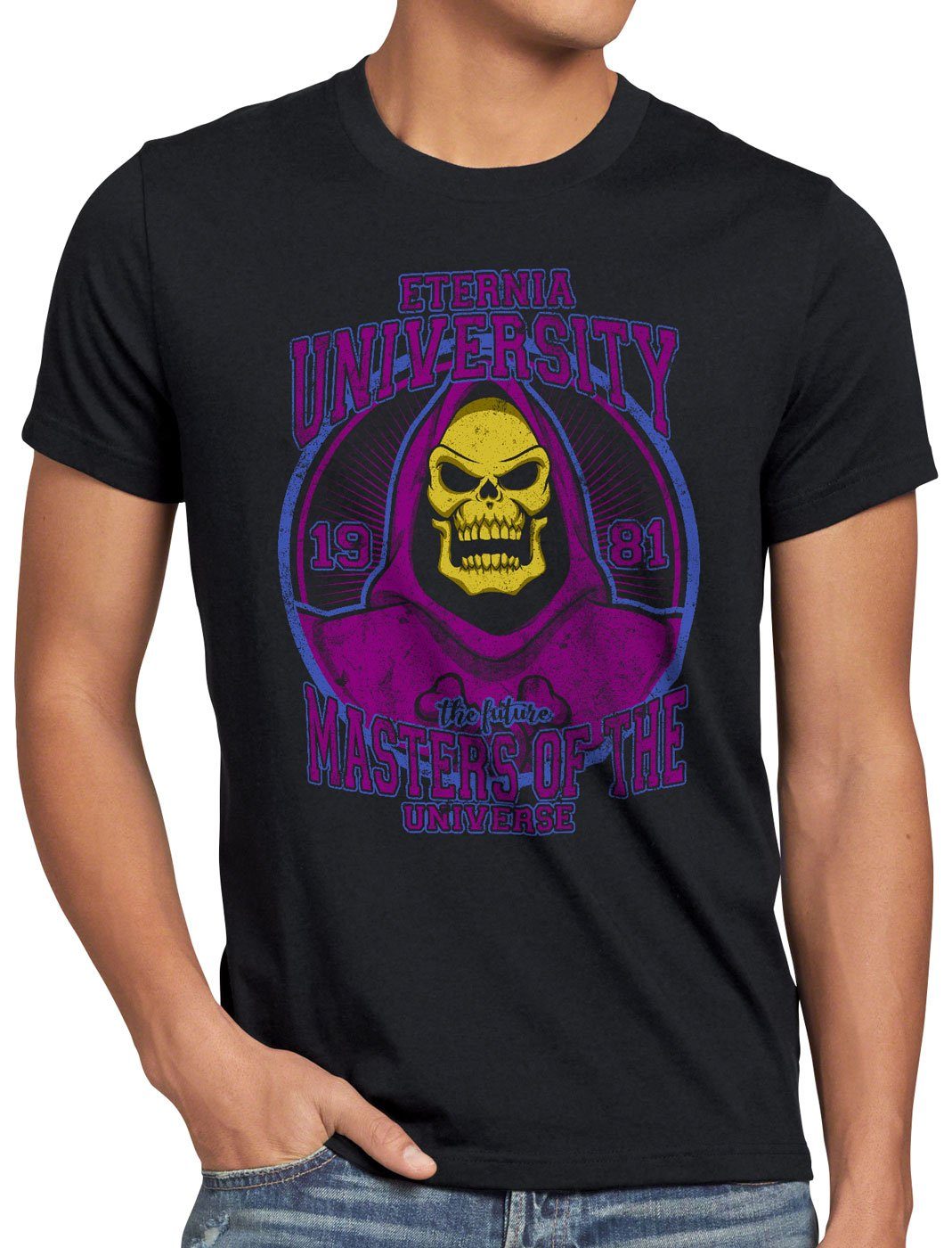 style3 Print-Shirt Herren T-Shirt Eternia University he masters universe man skeletor anime