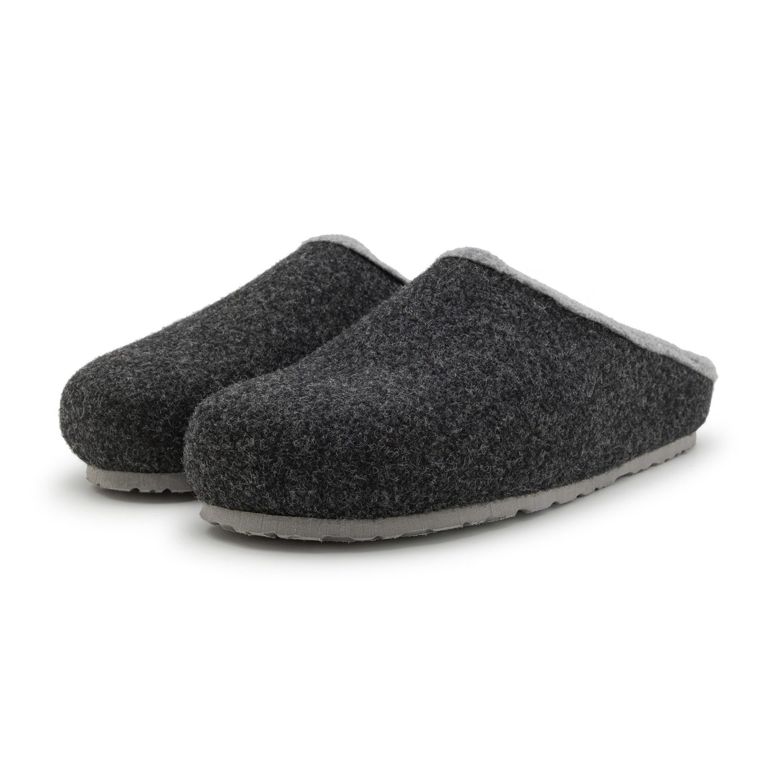 Pantoffelmann Filzclogs mit Fußbett Filzhausschuhe Herren Damen Filz Clog Pantoffel Hausschuh (1 Paar) für Laminat- und Parkettfußböden