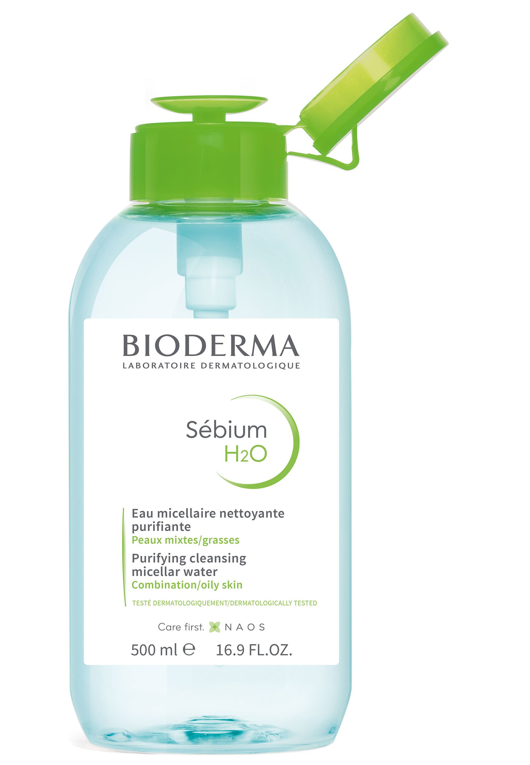 Bioderma Make-up-Entferner Sébium H2O Pump Mizellenwasser, Make-up-Entferner, Gesichtswasser, Reinigung - 3 in 1
