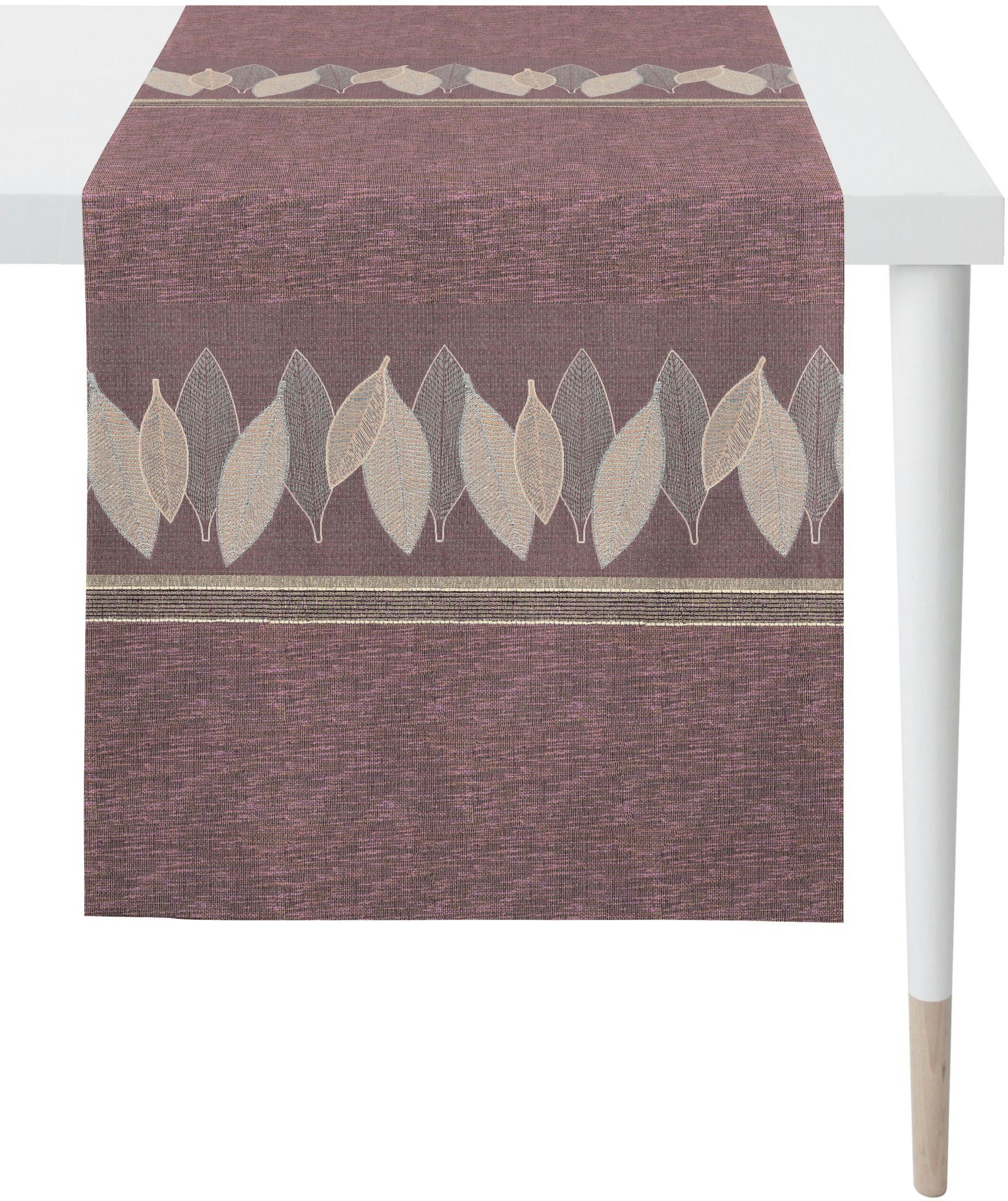 APELT Tischläufer 2719 LOFT Jacquard aubergine/lila/beige/natur (1-tlg) STYLE