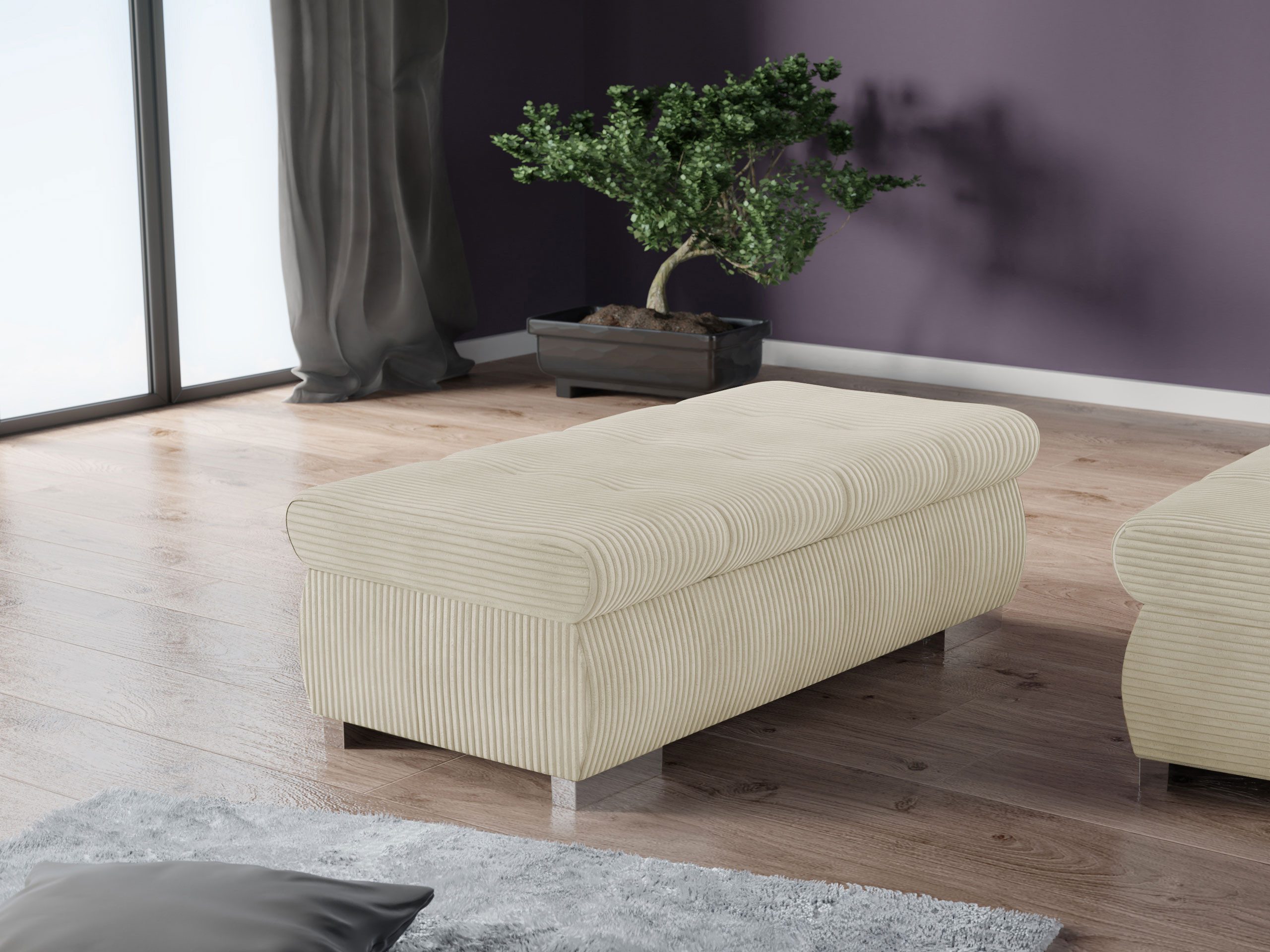 MIRJAN24 Polsterhocker Orkan Groß, Holzkonstruktion, 120x60x39 günstig online kaufen