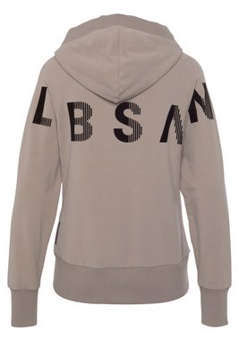 Elbsand Sweatjacke Kekoa mit großem Logodruck hinten, bequeme Freizeitjacke mit Taschen