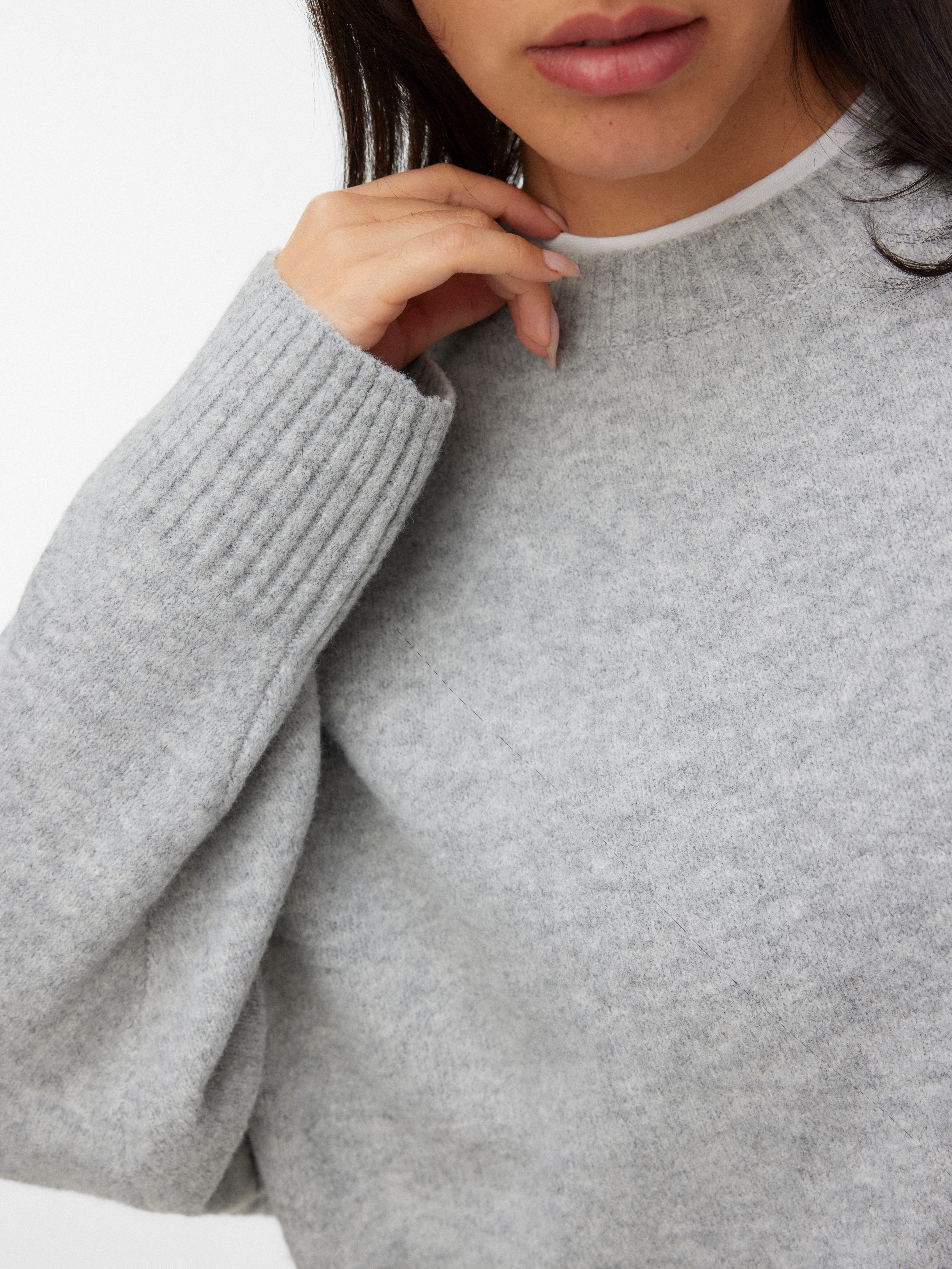 Vero Moda Curve Strickpullover VMCBOOM LS O-NECK PULLOVER GA NOOS CUR
