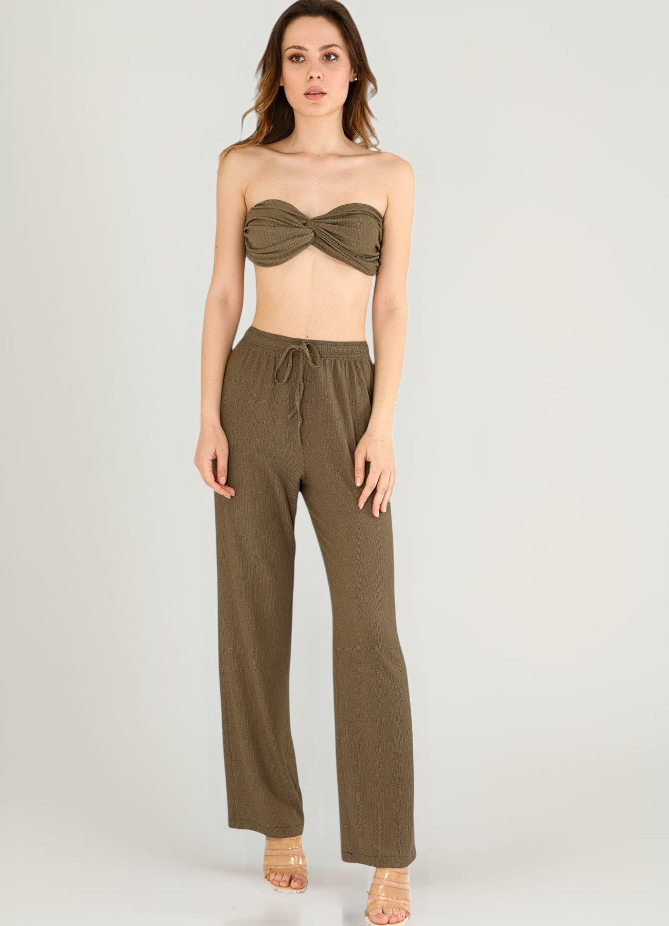 Hose Für Damen, Lässig, Sommer, Mit Kordelzug, Elastischer Bund, Mit
