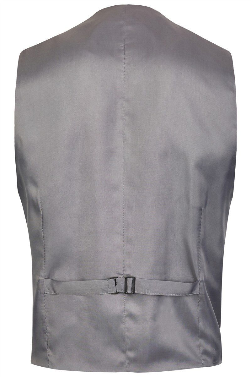 Wilvorst Anzugweste Wilvorst CLASSICs Herren Cut-Weste V-Neck Classic-Fit Grau