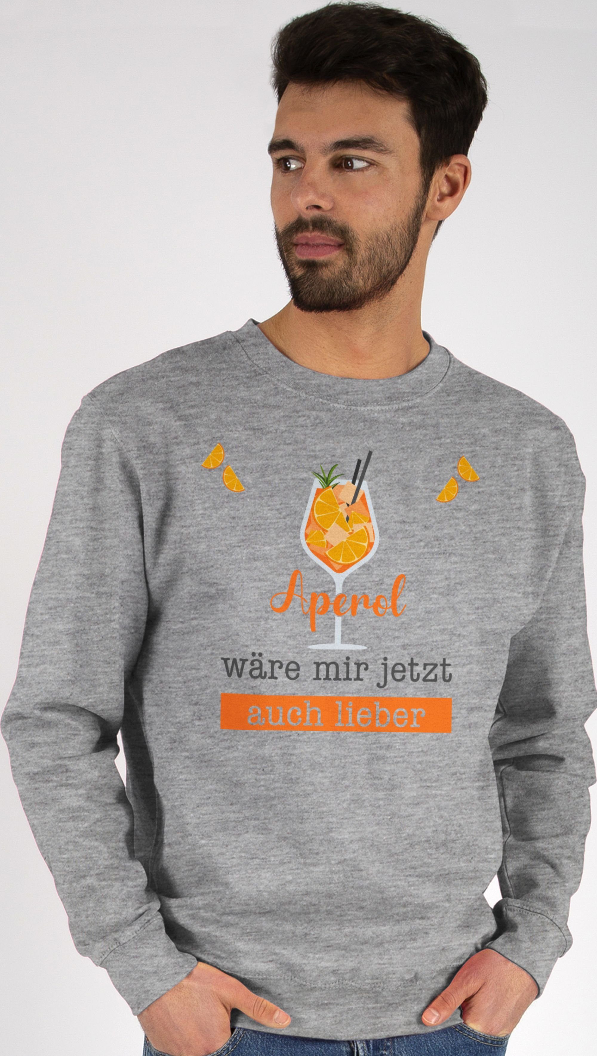 - Shirtracer Geschenk wäre Apreol mir lieber Lustig Aperol Sweatshirt meliert Grau 2 (1-tlg) auch Statement jetzt