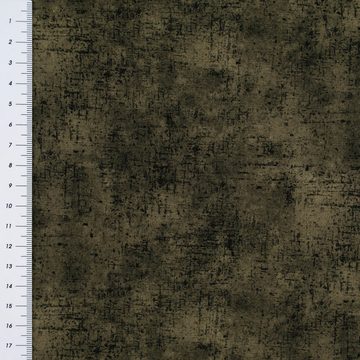 SCHÖNER LEBEN. Stoff Baumwolljersey Digitaldruck Strukturoptik army grün schwarz 1,5m, allergikergeeignet