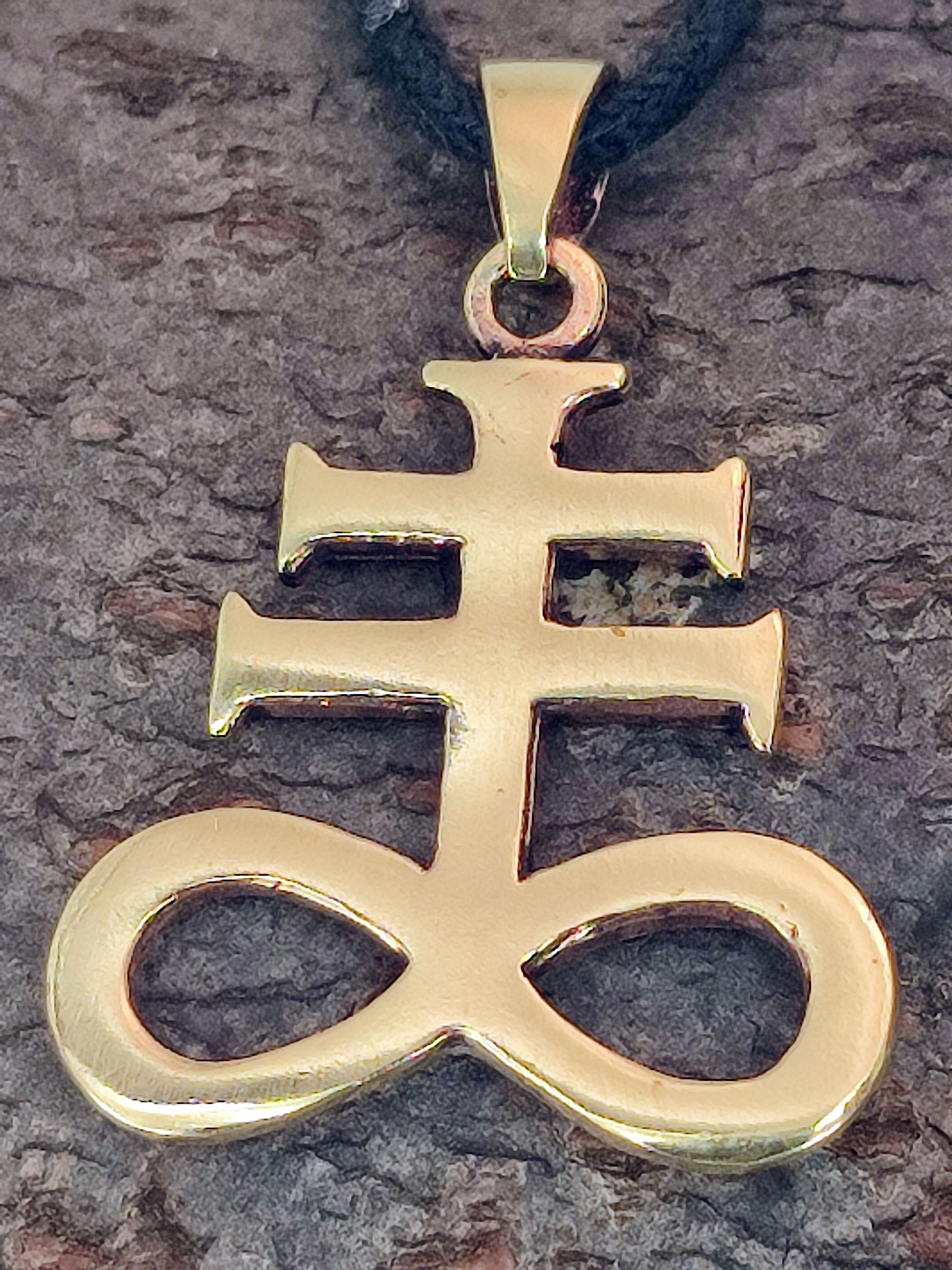 Schwefel Anhänger Leviathan Leather Kettenanhänger Satanskreuz 165 of Kiss Kreuz Bronze Nr. Symbol