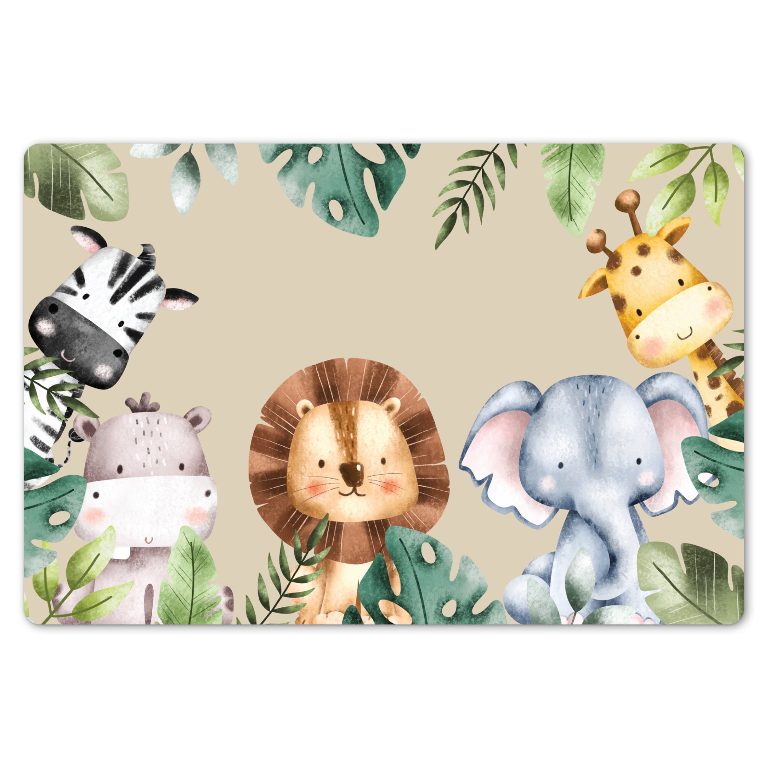 MuchoWow Platzset Tiere - Kinder - Blätter - Aquarell, (1-St), Kinder-Arbei günstig online kaufen