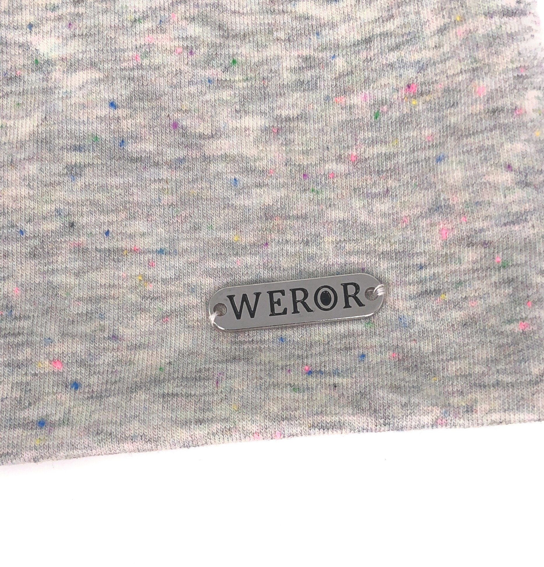 WEROR Beanie WEROR-69.1 Strickmütze Multicolor "Colored Mütze Hellgrau 1-RP9 Dots"