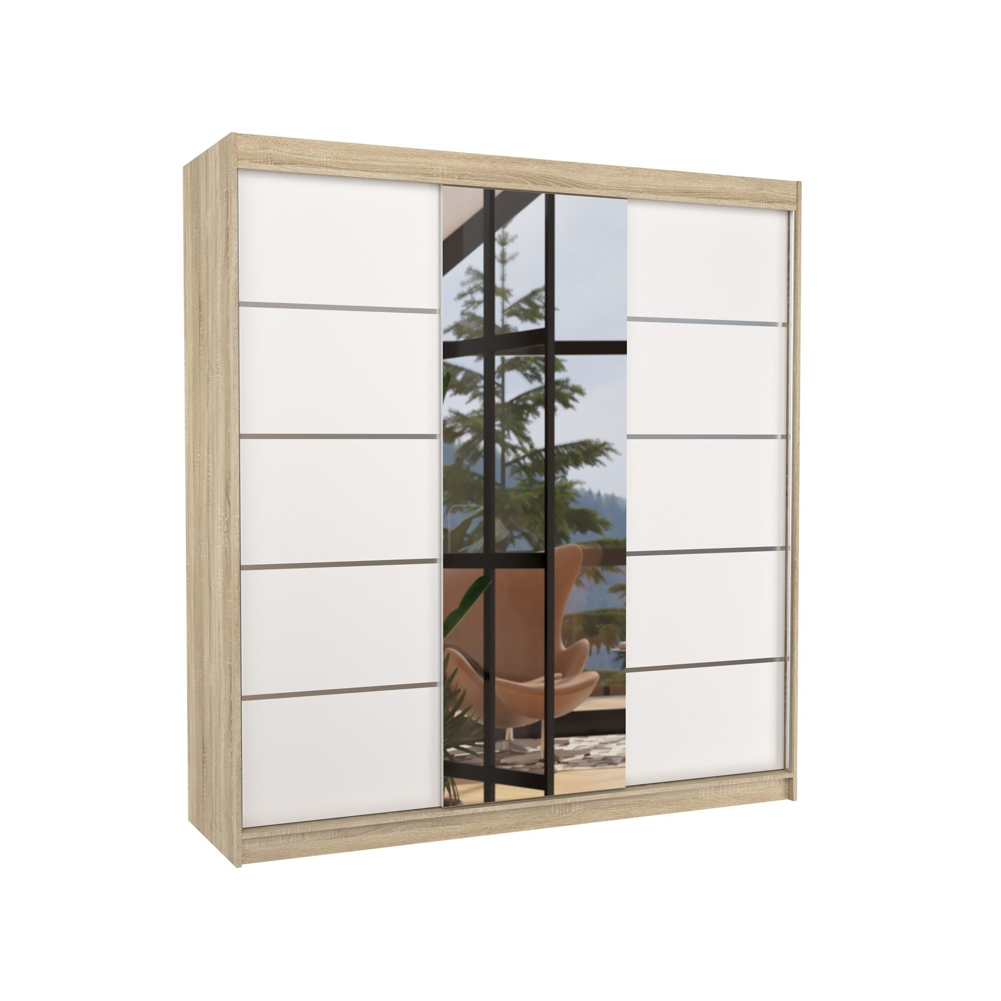 Fun Möbel Schiebetürenschrank Schrank VISBY 250 x 215 x 58 cm