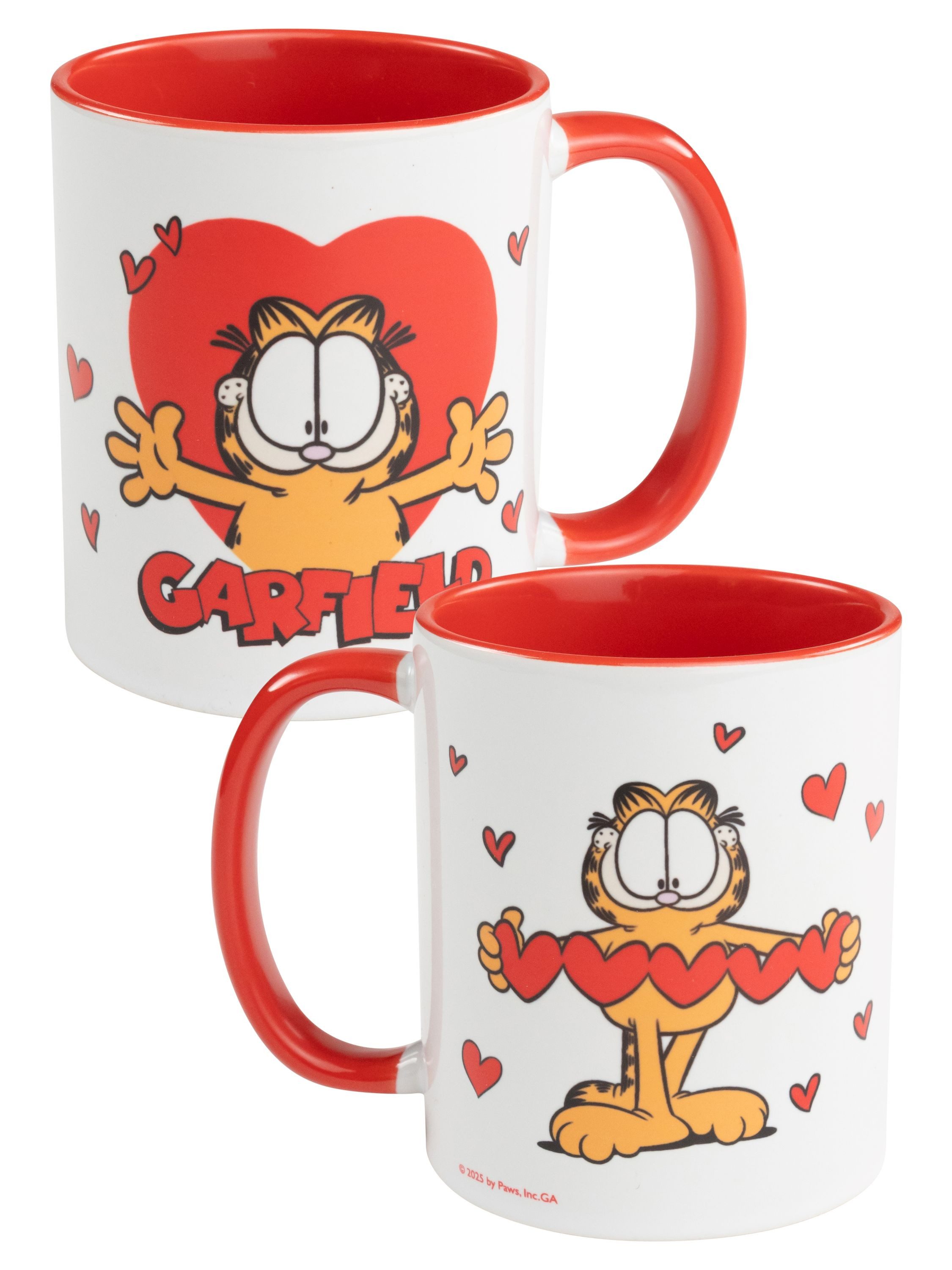 United Labels® Tasse Garfield Tasse Hearts Kaffeetasse Becher 320 ml, Keramik