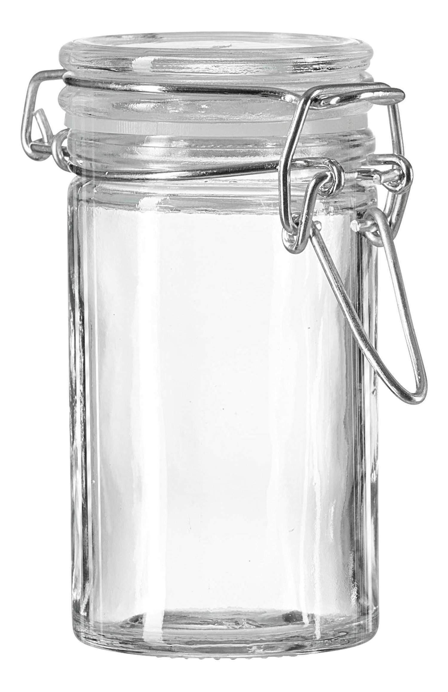 Ritzenhoff & Breker Vorratsglas Vorratsglas Spicy rund 60 ml Glas Klar, Glas, (1-tlg), Drahtbügel und Silikondichtung