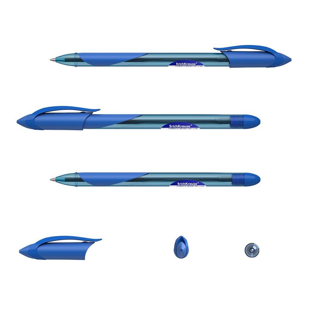 Krause Gummi Kunststoff 1.2 Blau Grip Erich Pack Kugelschreiber, 50er Kugelschreiber Dolphin Tinte