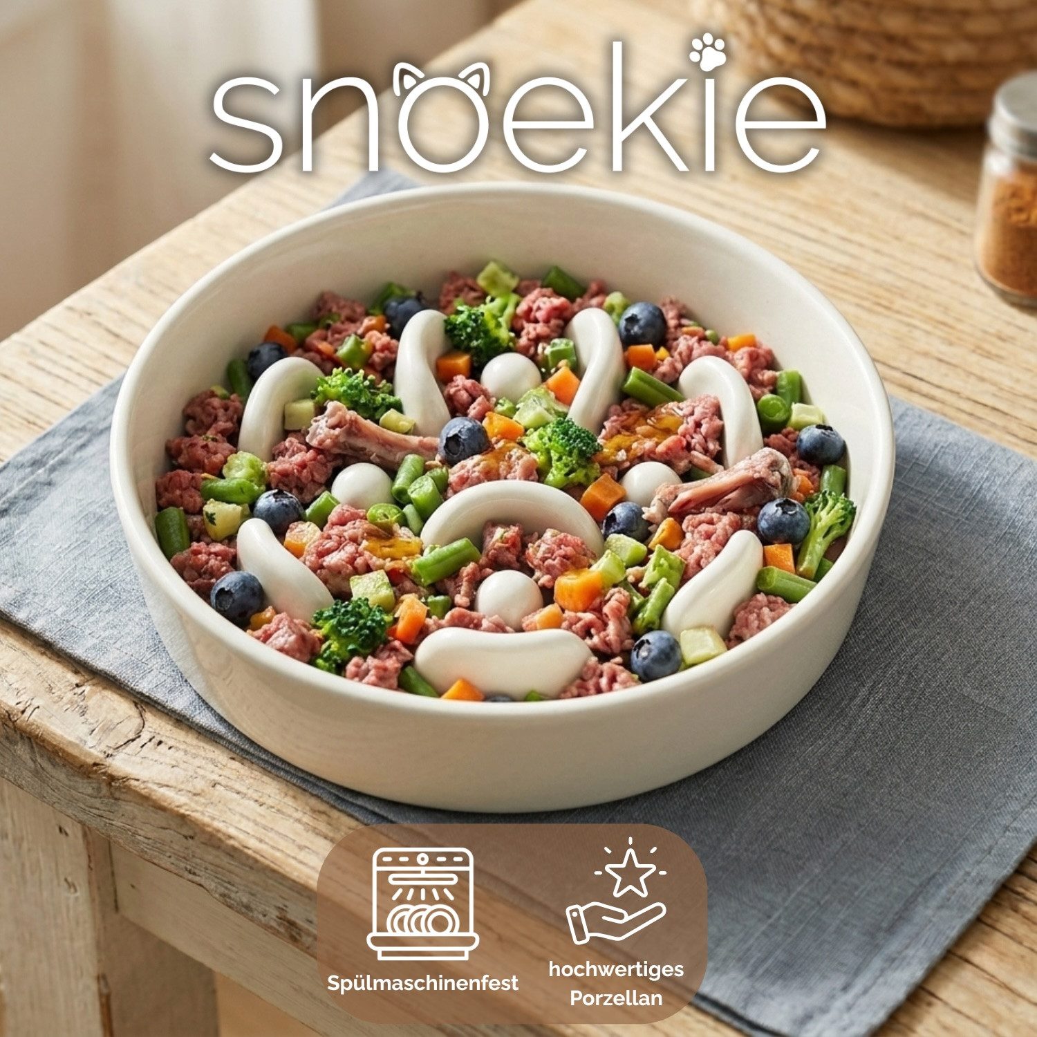 SNOEKIE Napf SNOEKIE Anti-Schling-Napf aus Porzellan für Katzen & kleine Hunde
