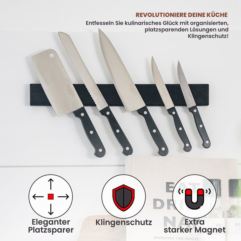 Thumbnail - Exitoso Hängeaufbewahrung 40 cm - magnetisch und selbstklebend, Mühelose Installation für Löffel Gabeln Schlüssel Werkze...