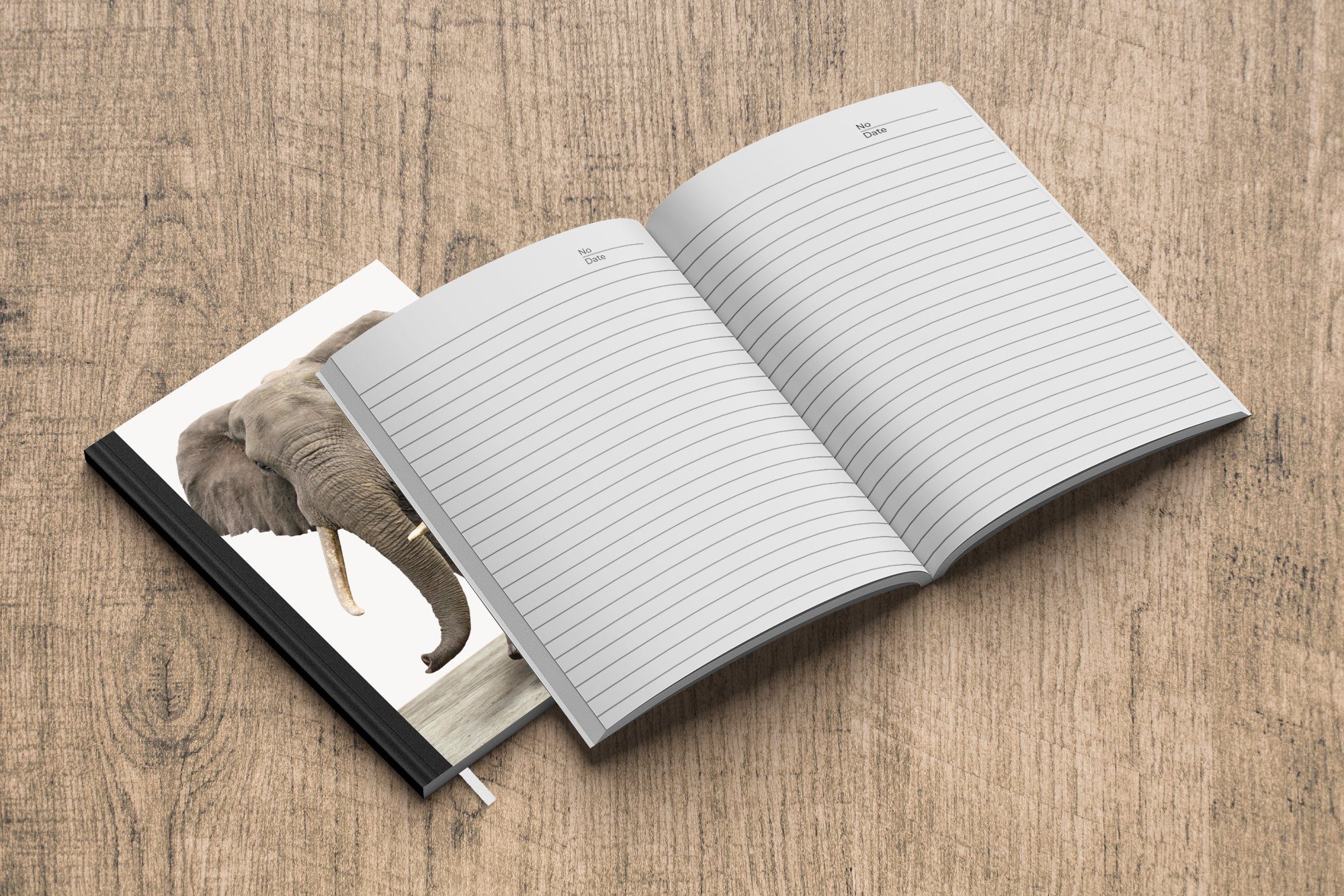 Notizbuch Haushaltsbuch Seiten, Tiere Elefant Notizheft, A5, Tagebuch, - - - Kinder MuchoWow 98 Journal, Merkzettel, Mädchen,