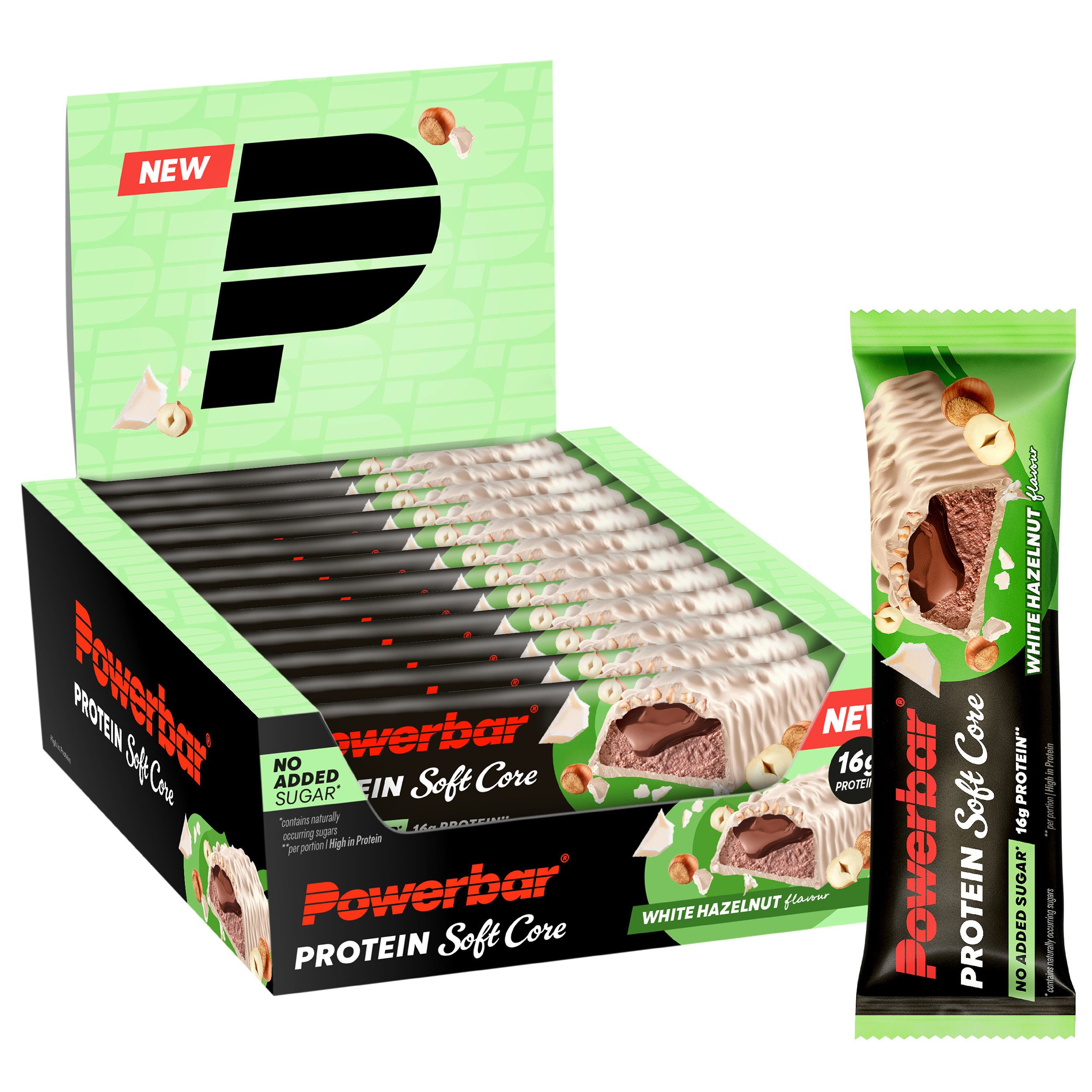 PowerBar Powerbar Soft Core White Hazelnut 12x48g High Protein Low Sugar Riegel Energieriegel, 12 er 12 St., 576 g