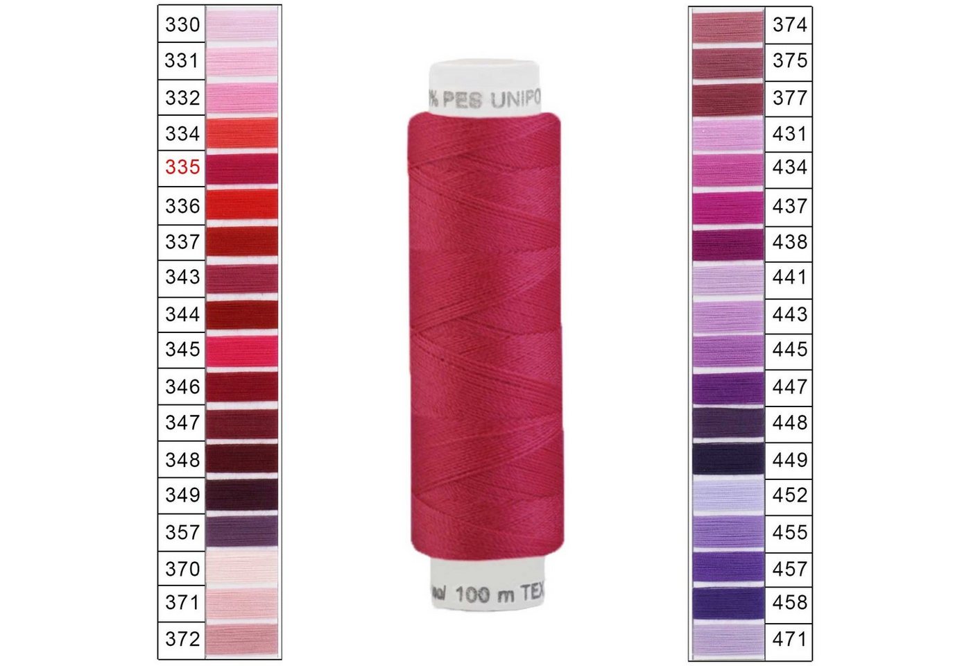 Thumbnail - maDDma Nähgarn 100m Unipoly 120 TEX14x2 Farbwahl 2v6 Nähgarn, 100 m, 335