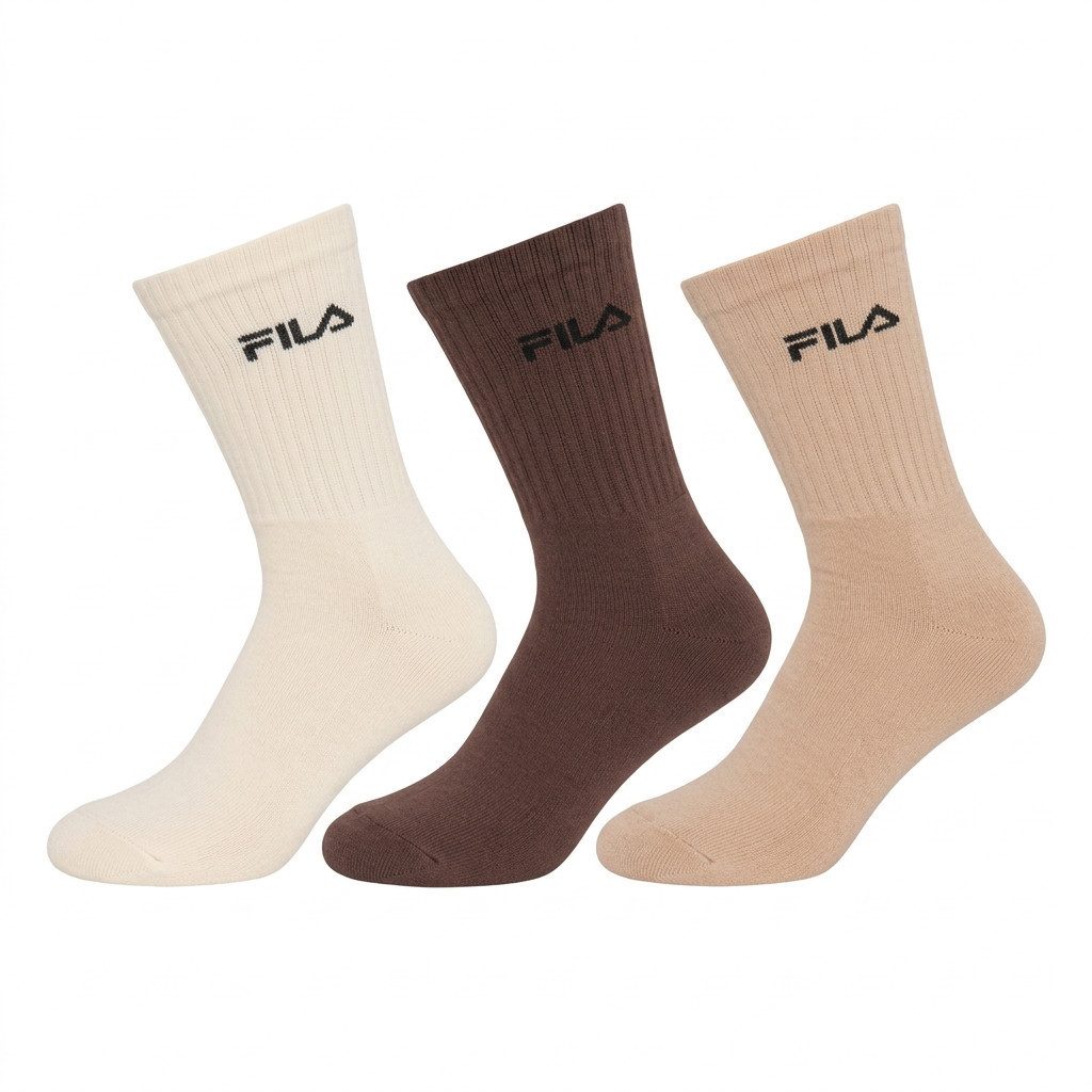 Fila Tennissocken UNISEX CREW TENNIS FULL TERRY SOCKS (3 Paar) mit dezentem Logoschriftzug