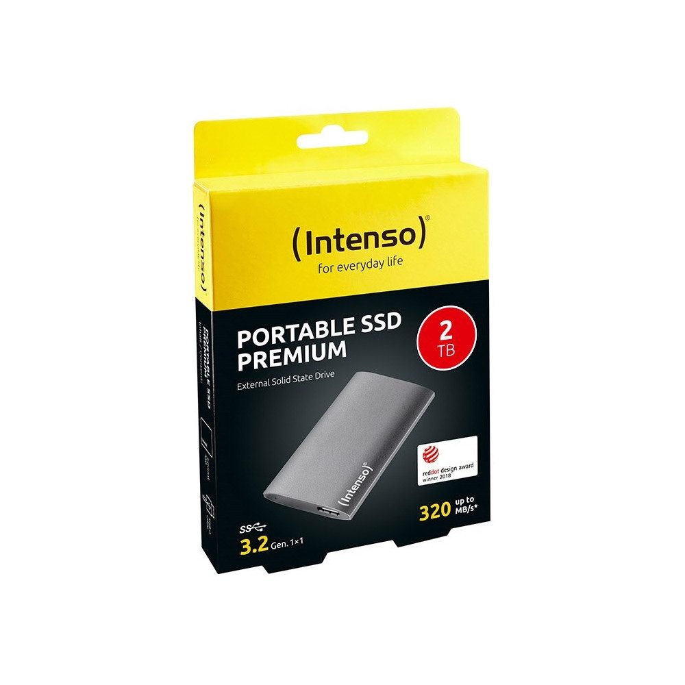 Intenso Intenso SSD 2TB Premium Edition anthrazit extern externe SSD (2 TB) Hochwertiges Aluminium", Geräuschlos