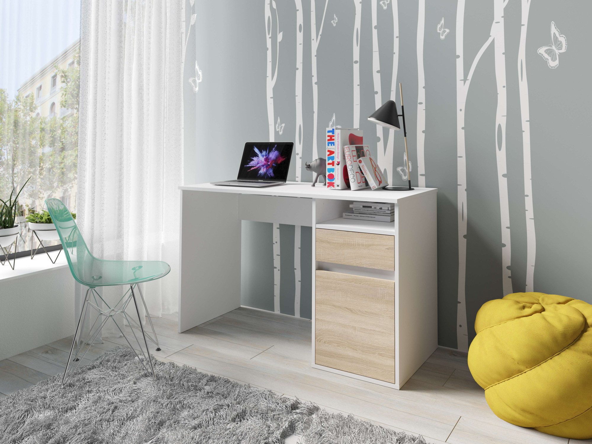 Home affaire Schreibtisch Tinsley, mit Schublade, und Tür, Breite 120 x53 cm