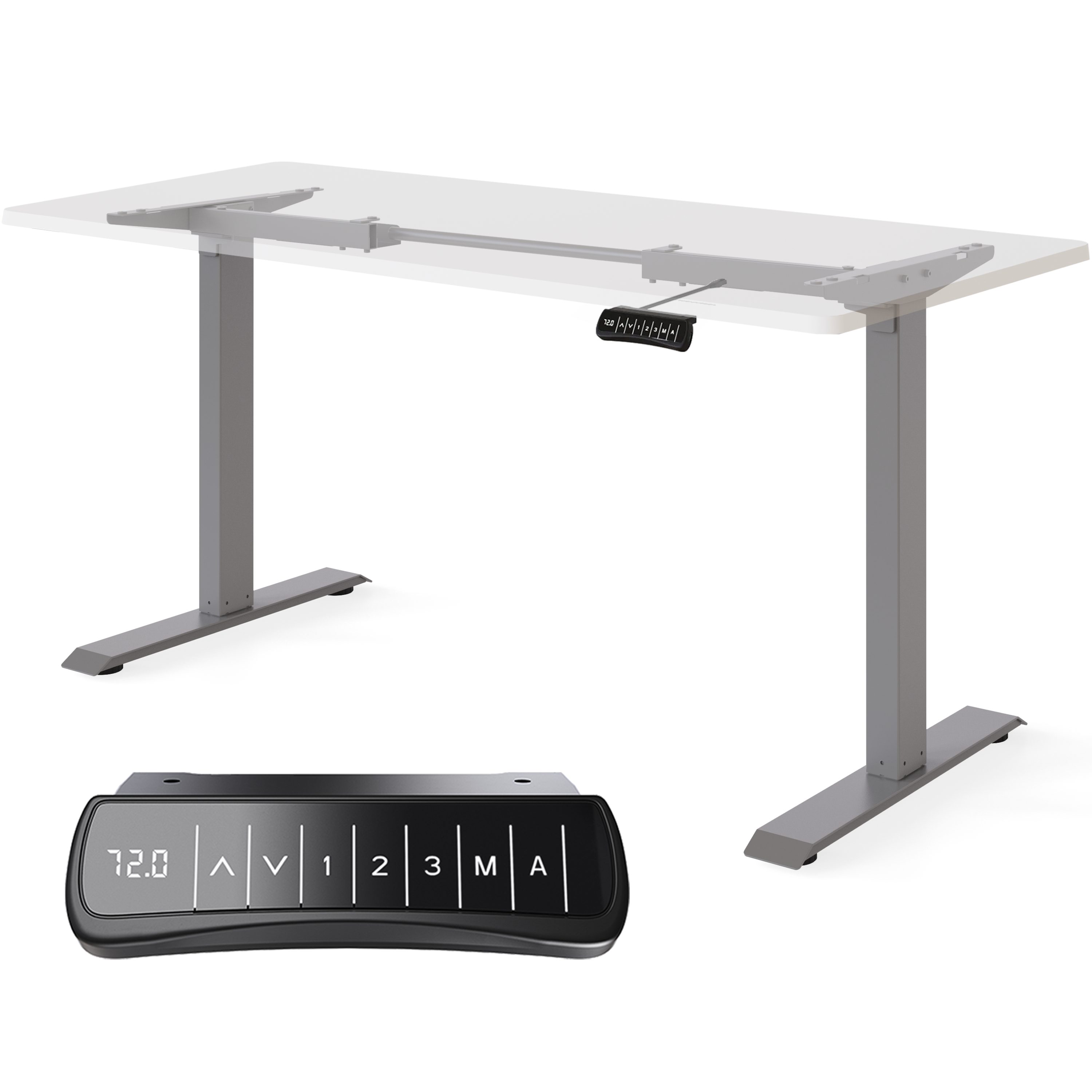 DESKSPACE Tischgestell Pro Höhenverstellbares Tischgestell mit USB, Memory & Kollisionsschutz (Einzelartikel), Elektrisch höhenverstellbar, Memoryfunktion, USB, Kollisionsschutz