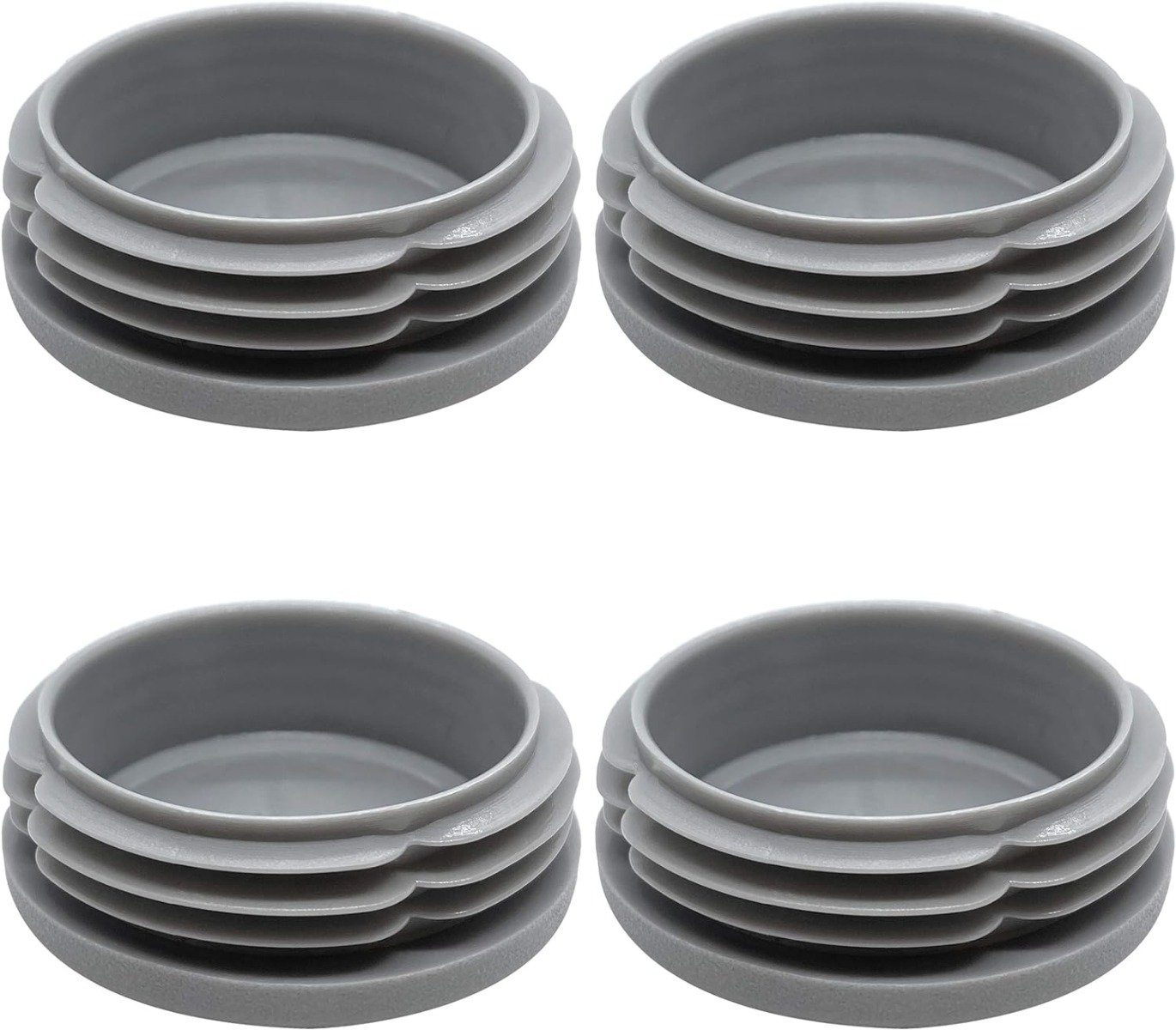Enkotrade Endkappe Lamellenstopfen rund, (4-St), Grau, Rund, 16 mm, UV-beständig. Made in Germany