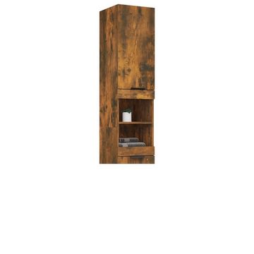 vidaXL Fächerschrank Badschrank Räuchereiche 32x34x188,5 cm Holzwerkstoff (1-St)