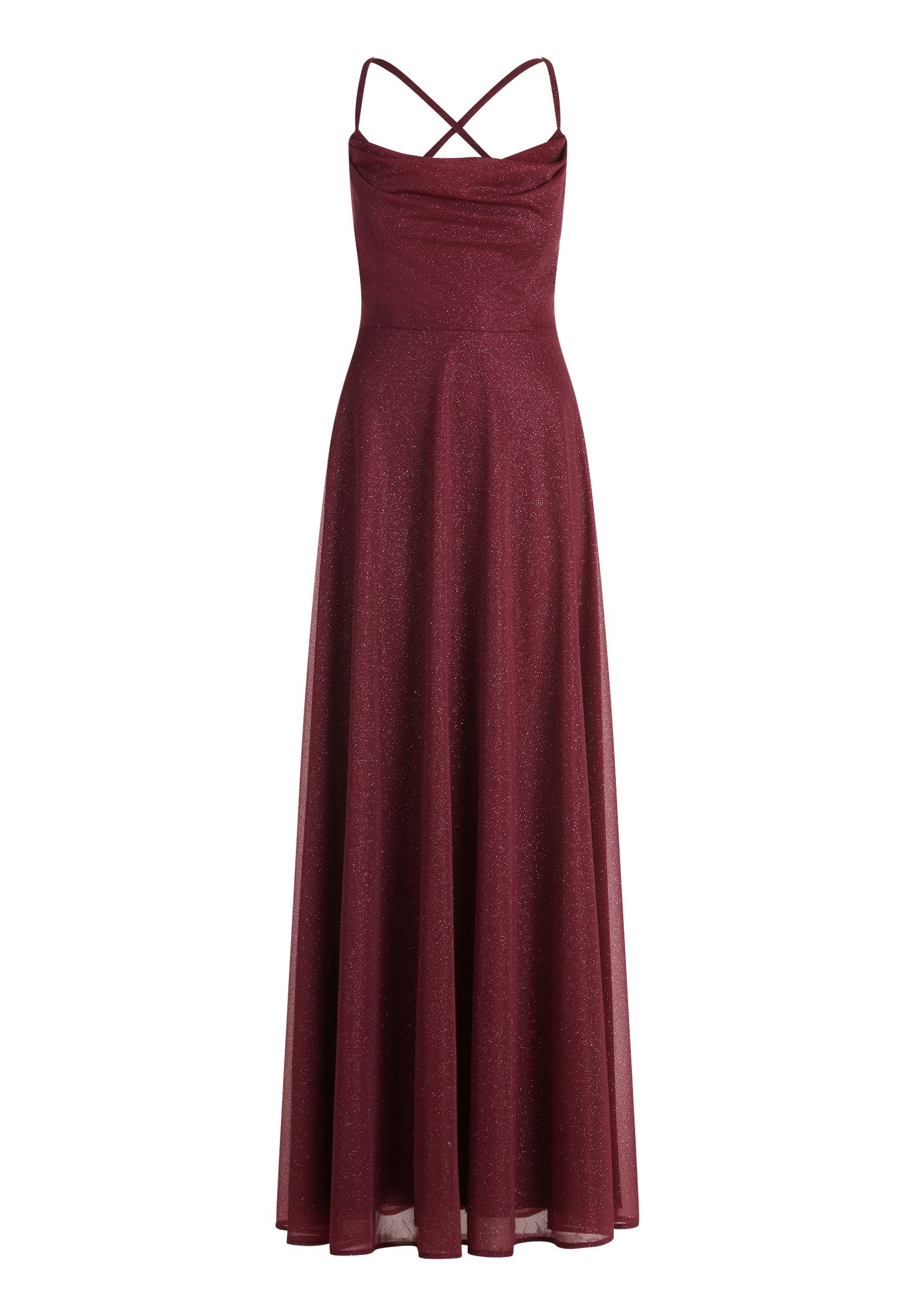 Vera Mont Abendkleid Damen mit Wasserfallausschnitt Glitzer günstig online kaufen