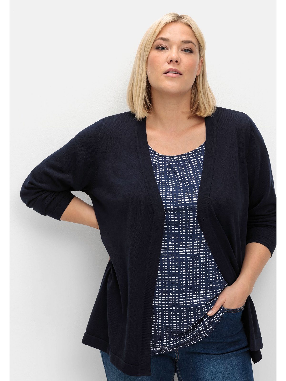 Sheego Strickjacke Große Größen aus feinem Viskosemix