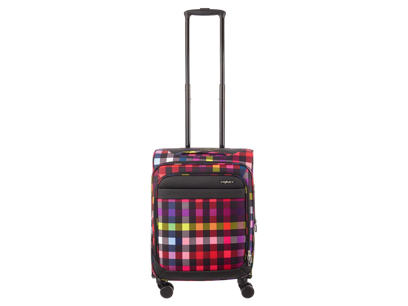 Franky Weichgepäck-Trolley Koffer Gr. S Reisegepäck T27-F Spinner 55er, 4 Doppellenkrollen Rollen, Dehnfalte TSA Schloss