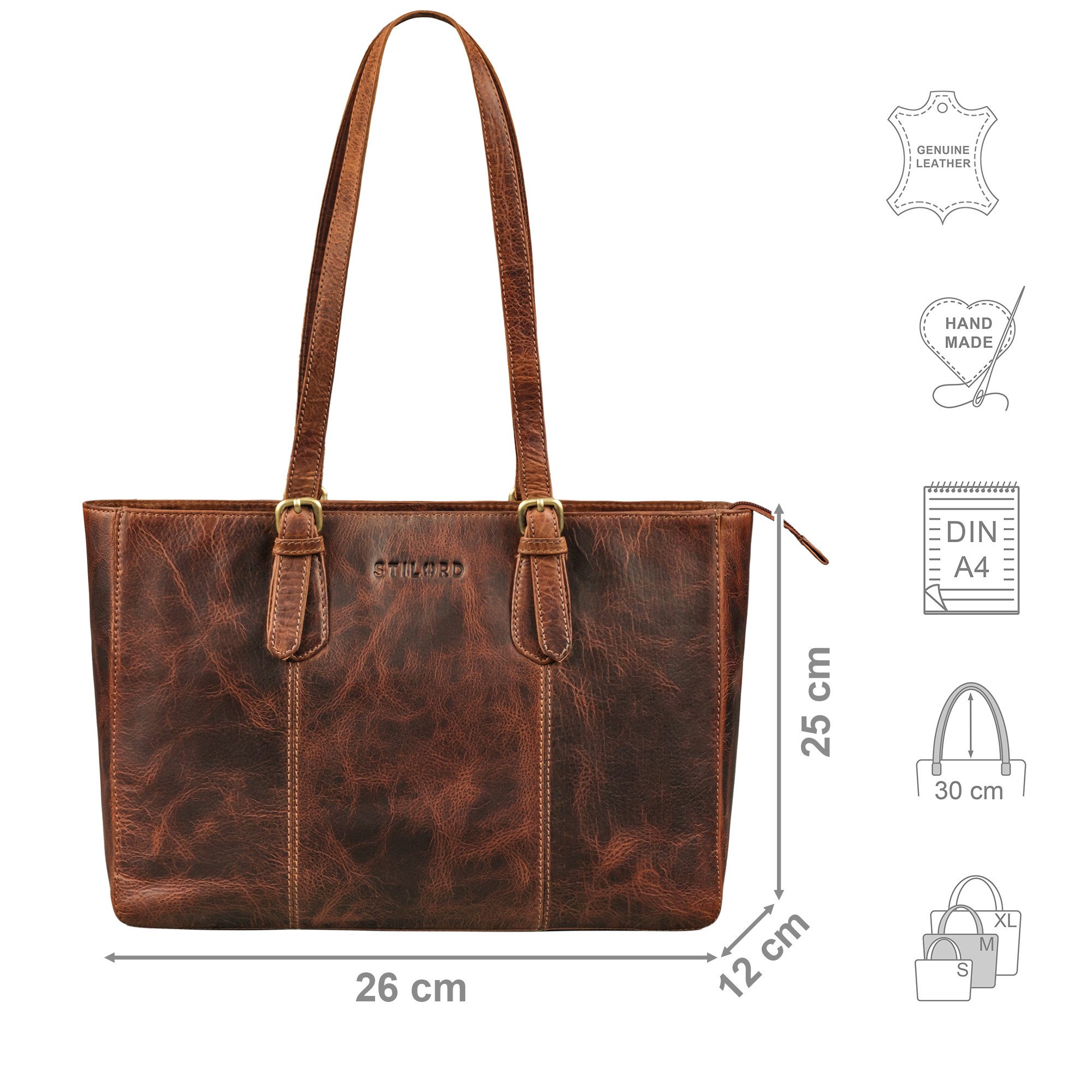 STILORD Handtasche "Rosalind" Damen Leder Handtasche Mittelgroß