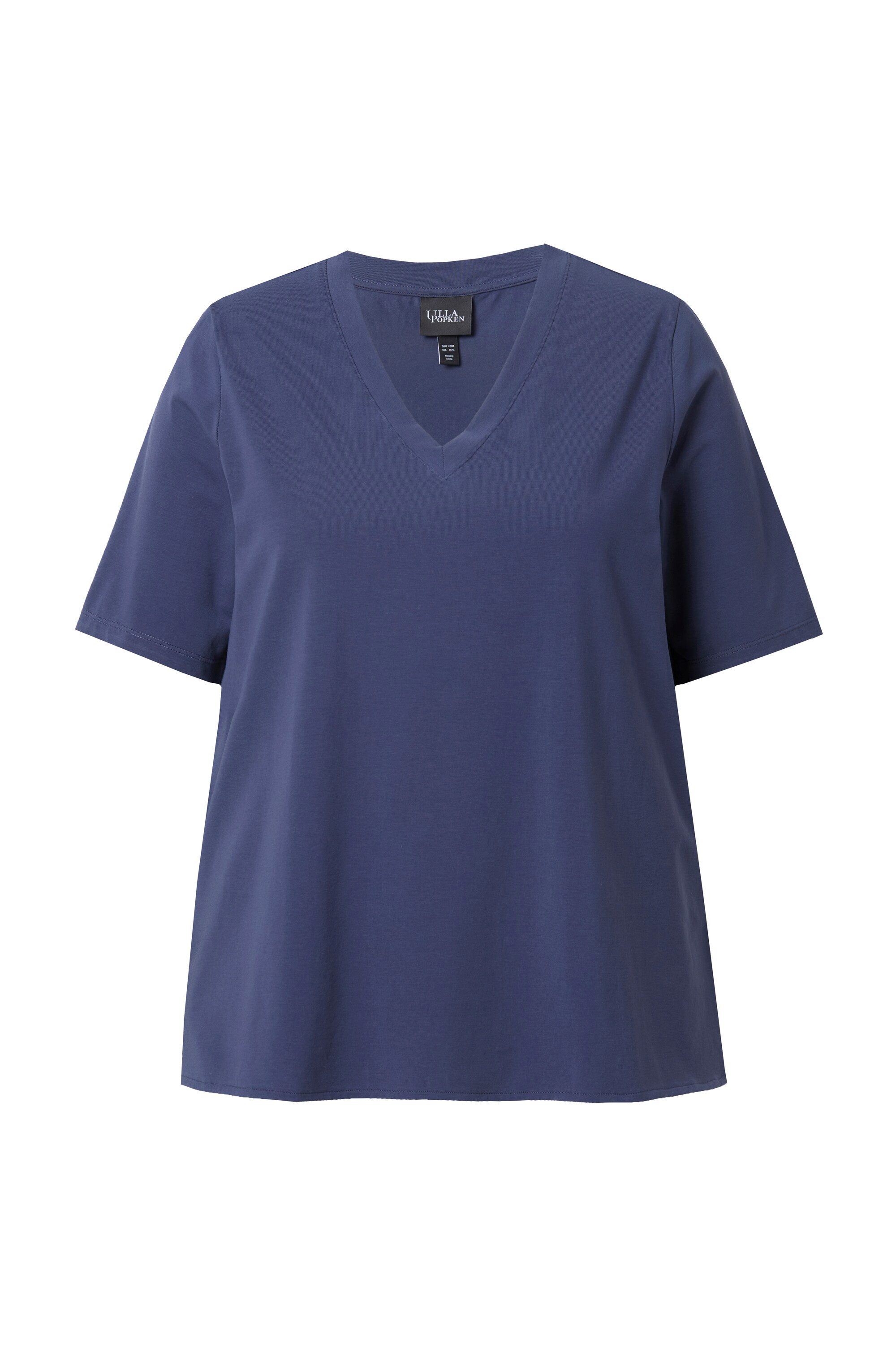 Ulla Popken T-Shirt T-Shirt Materialmix A-Linie günstig online kaufen
