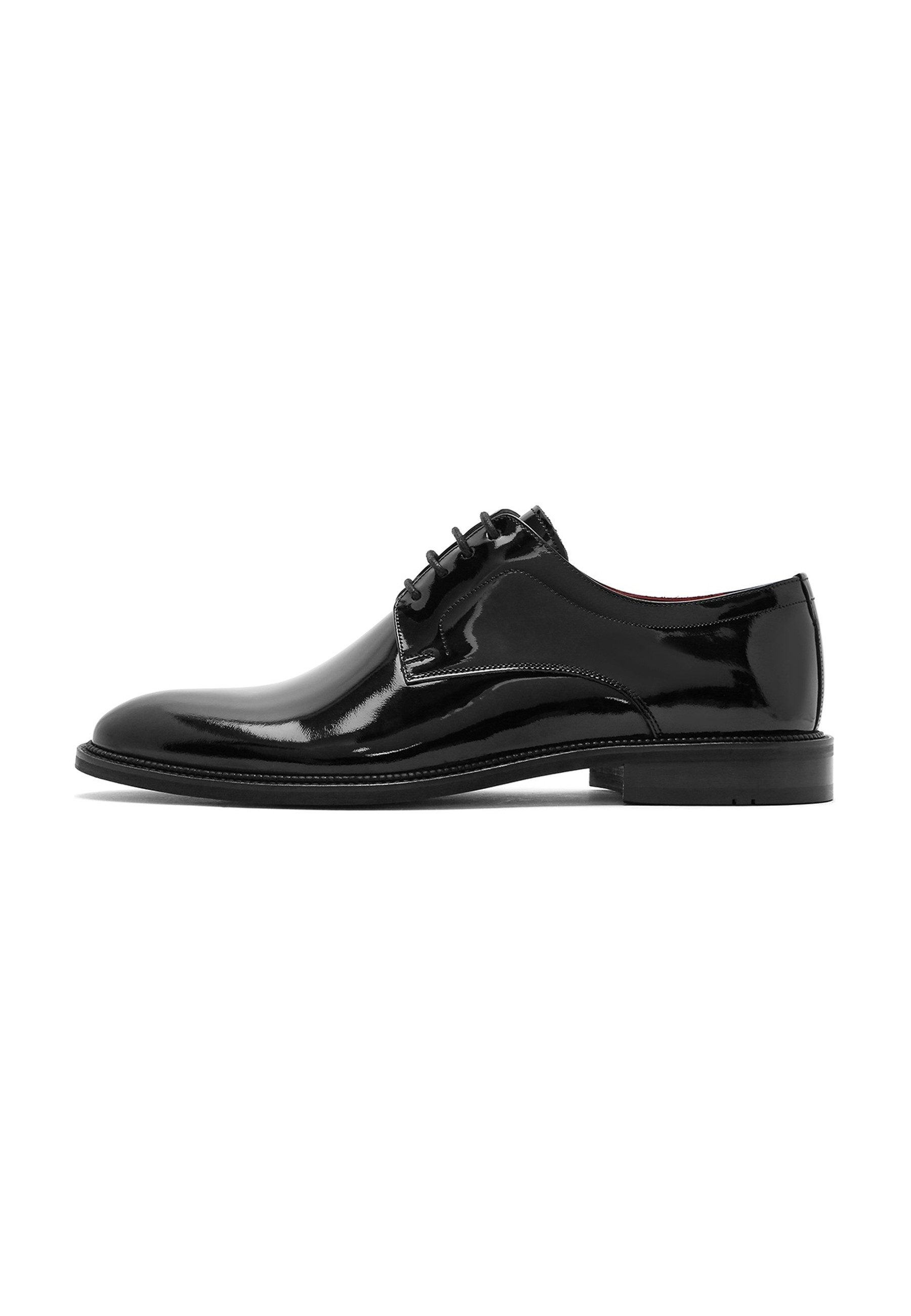 Derimod Lässige Schnürschuhe aus Lackleder Schnürschuh Lackleder, Lederfutter, Schnürverschluss, Elegantes Design