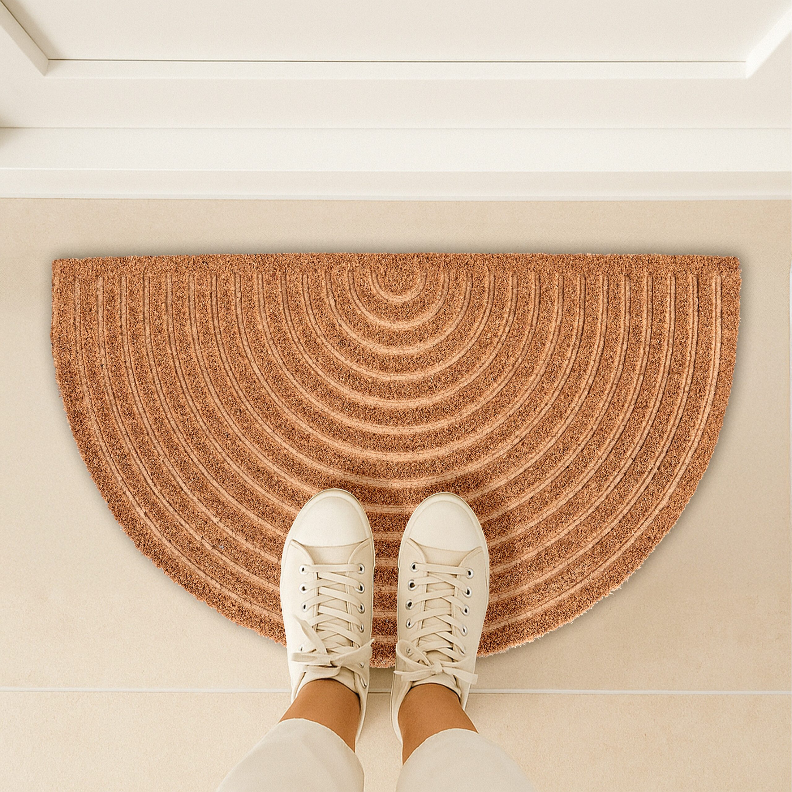 relaxdays Fußmatte Halbrunde Fußmatte Regenbogen, halbrund, Höhe: 15 mm günstig online kaufen