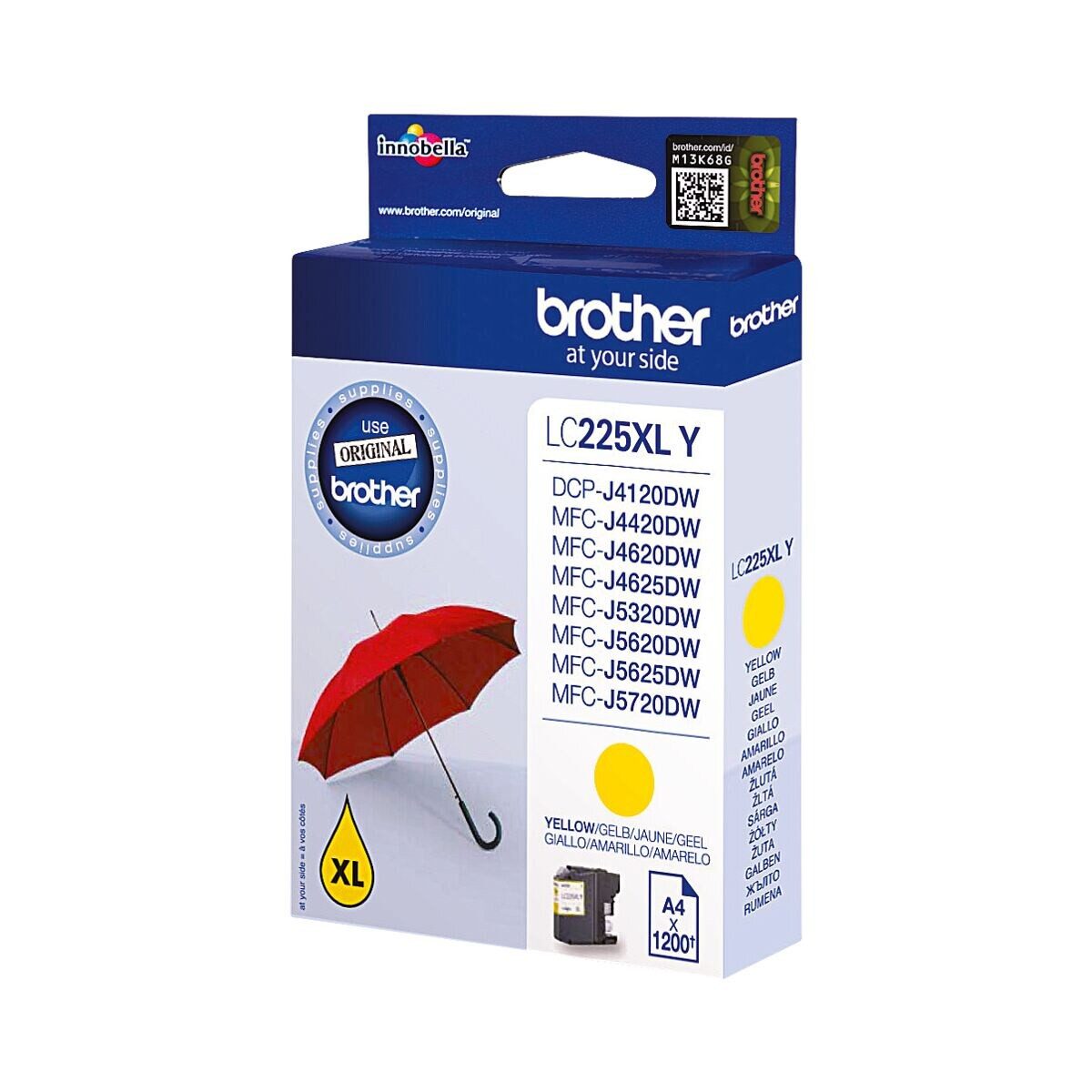 Brother LC-225XLY Tintenpatrone (Original Druckerpatrone, gelb)