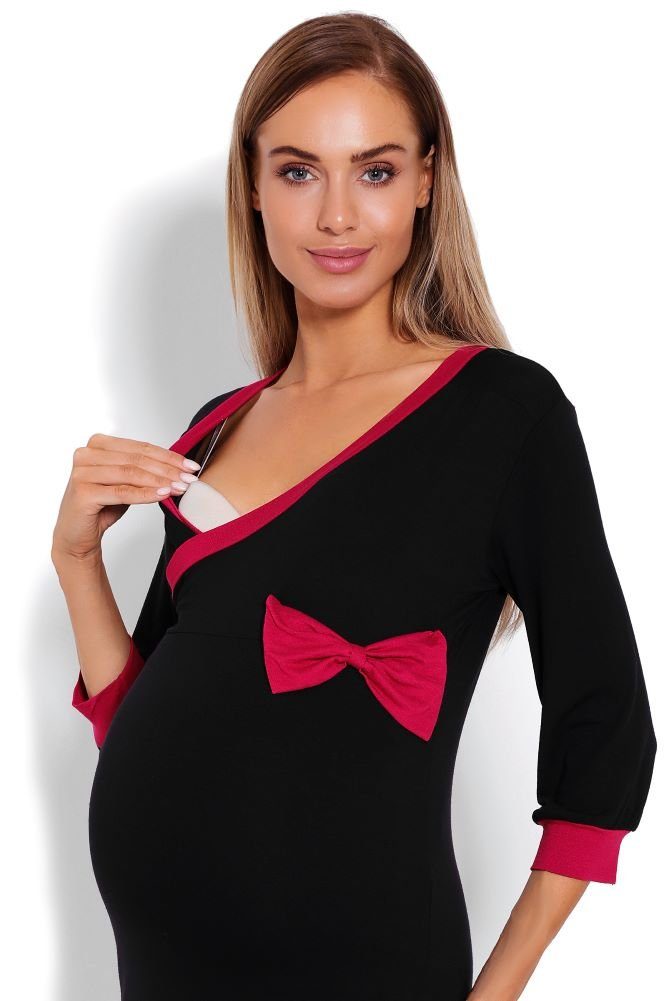Stillen PeeKaBoo schwarz Umstandsnachthemd Nachthemd Stillnachthemd Schwangerschaft