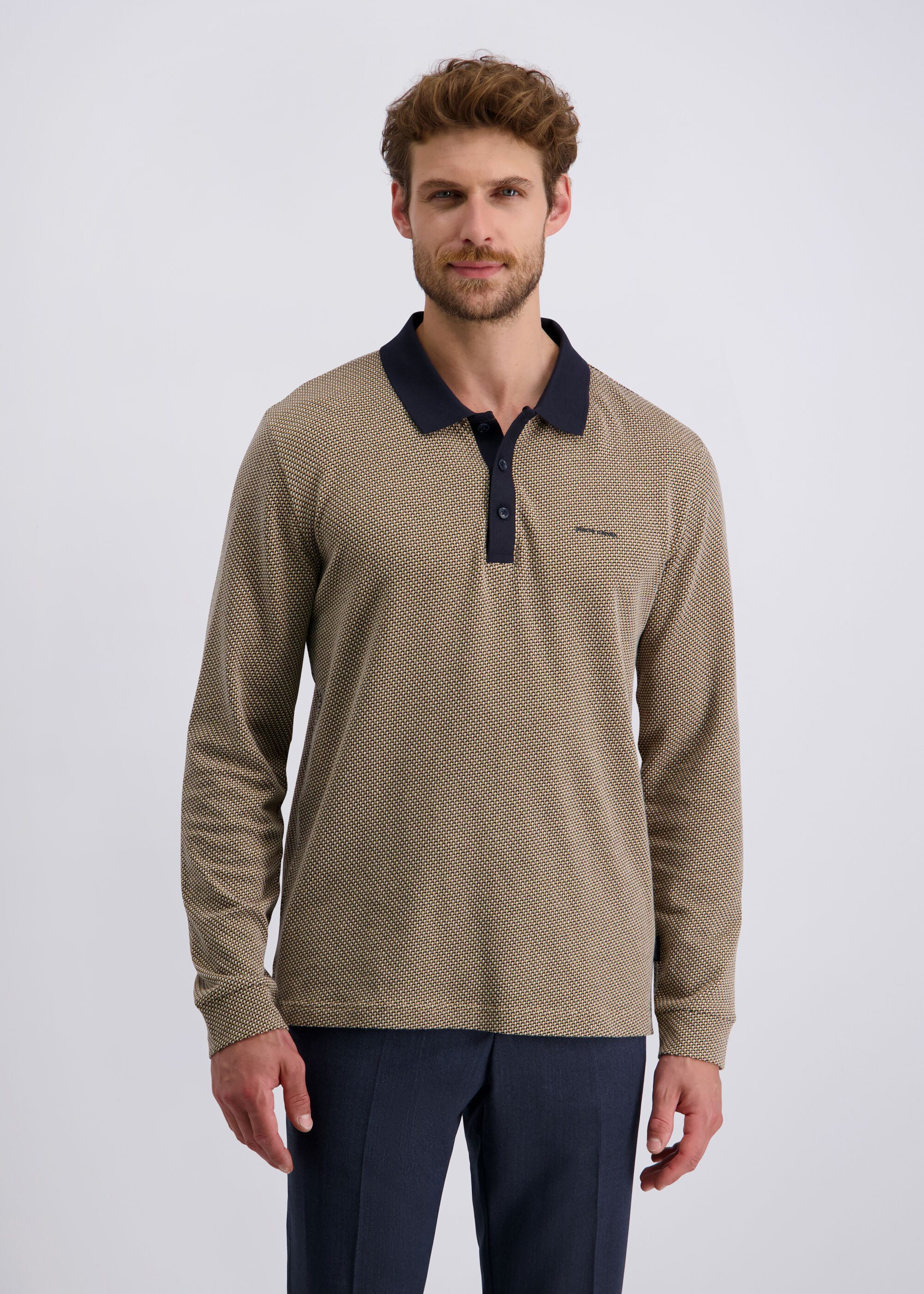 Pierre Cardin Langarmshirt (1-tlg) mit Strukturmuster günstig online kaufen