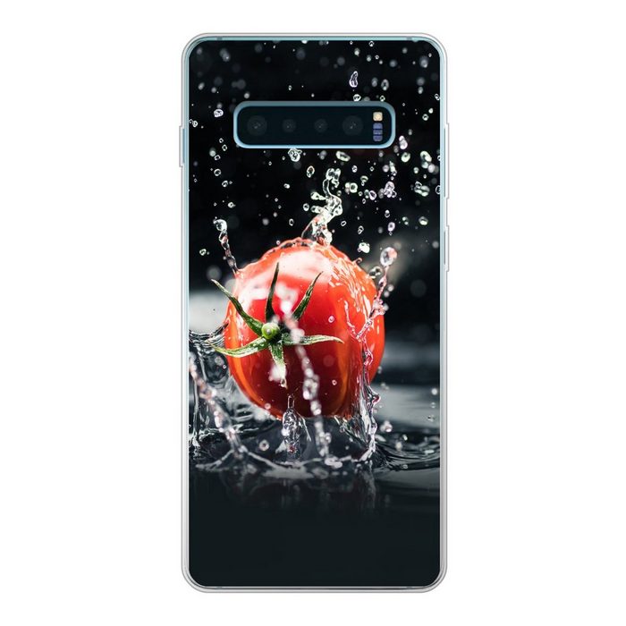 MuchoWow Handyhülle Tomate - Gemüse - Stilleben - Wasser - Rot Phone Case Handyhülle Samsung Galaxy S10+ Silikon Schutzhülle