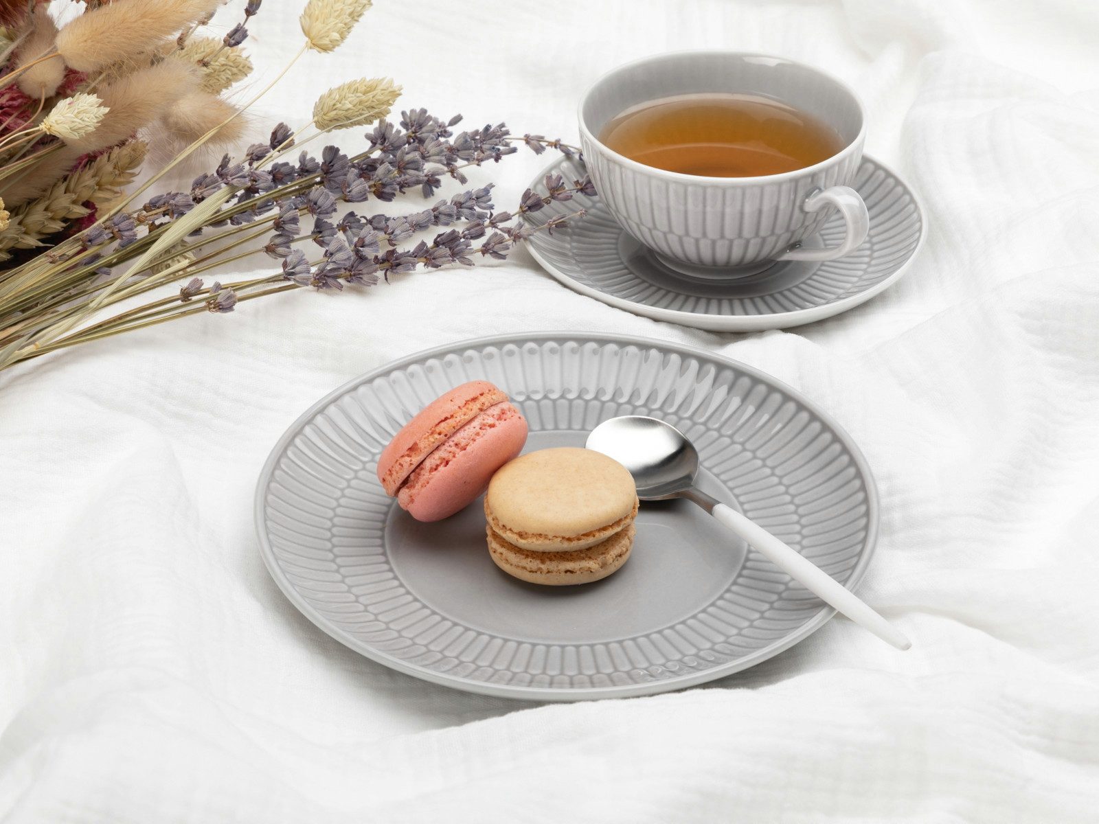 Seltmann Weiden Untertasse Amina Silbergrau uni Kombi-Untertasse klein 12cm, Untertasse Silbergrau Struktur