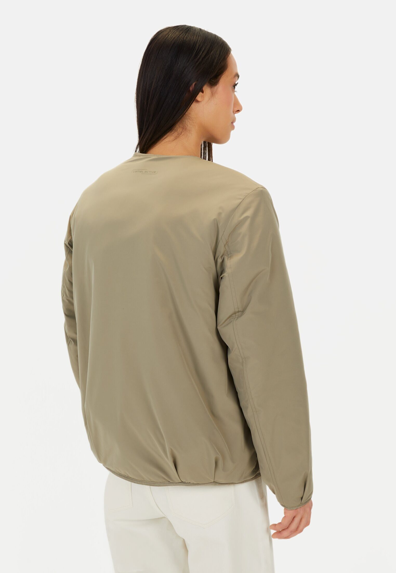 camel active Blouson aus recyceltem Polyester Langarm Rundhals Markenlabel günstig online kaufen