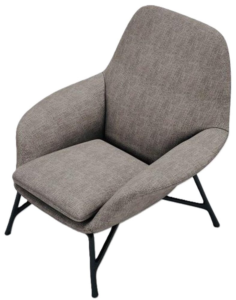 Xlmoebel Loungesessel Stuhl Ohrensessel Gewebe Grau Wohnraum Polyester 1 Platz Modern Neu (1-St., 1x Sessel), Hergestellt in Europa